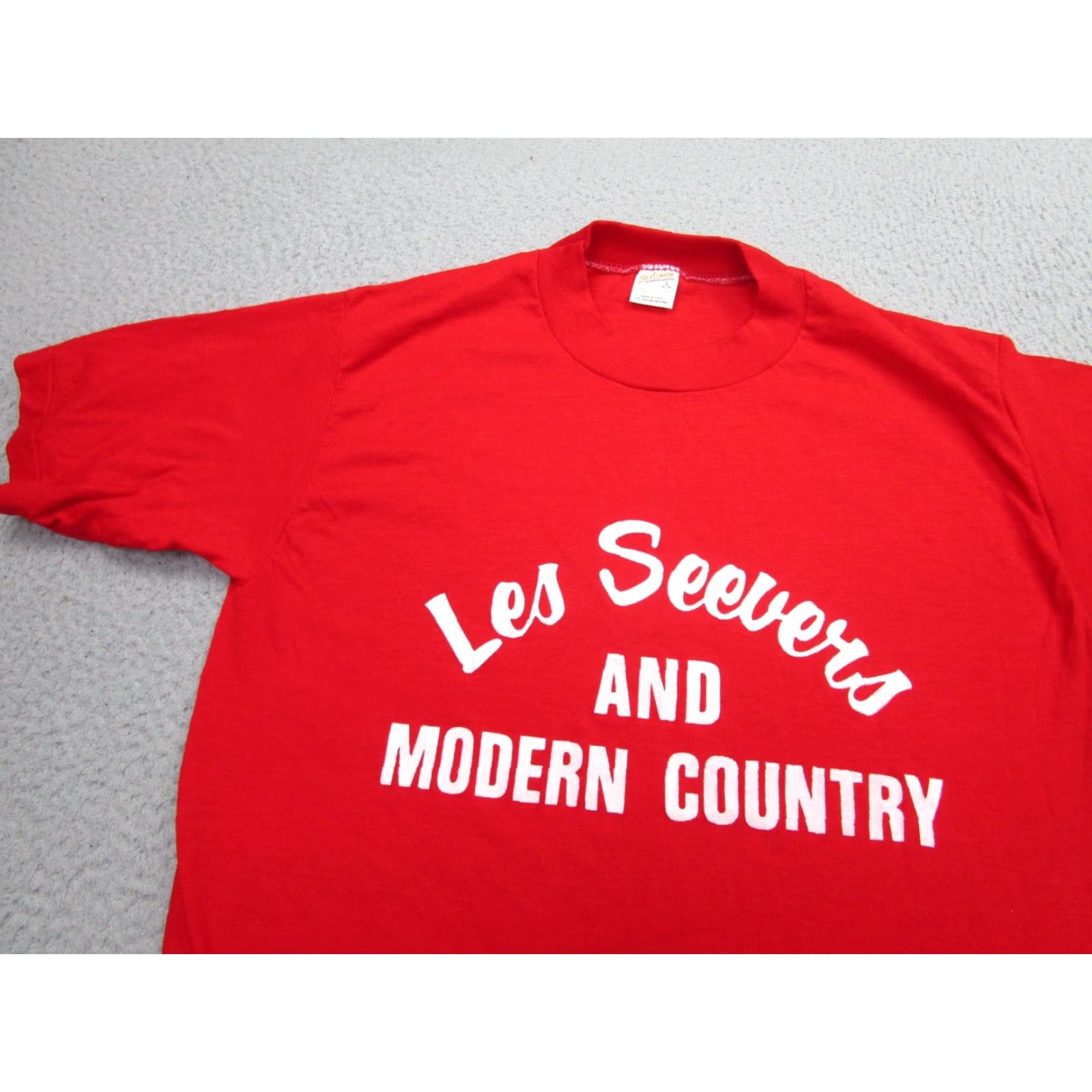 Vintage VINTAGE Sportswear Shirt Mens L red Graphic Print 70s 80s T‑Shirt Crew Neck Short Sleeve Vintage Cowboy Punk 70s People Men's Size US L / EU 52-54 / 3 - 2 Thumbnail