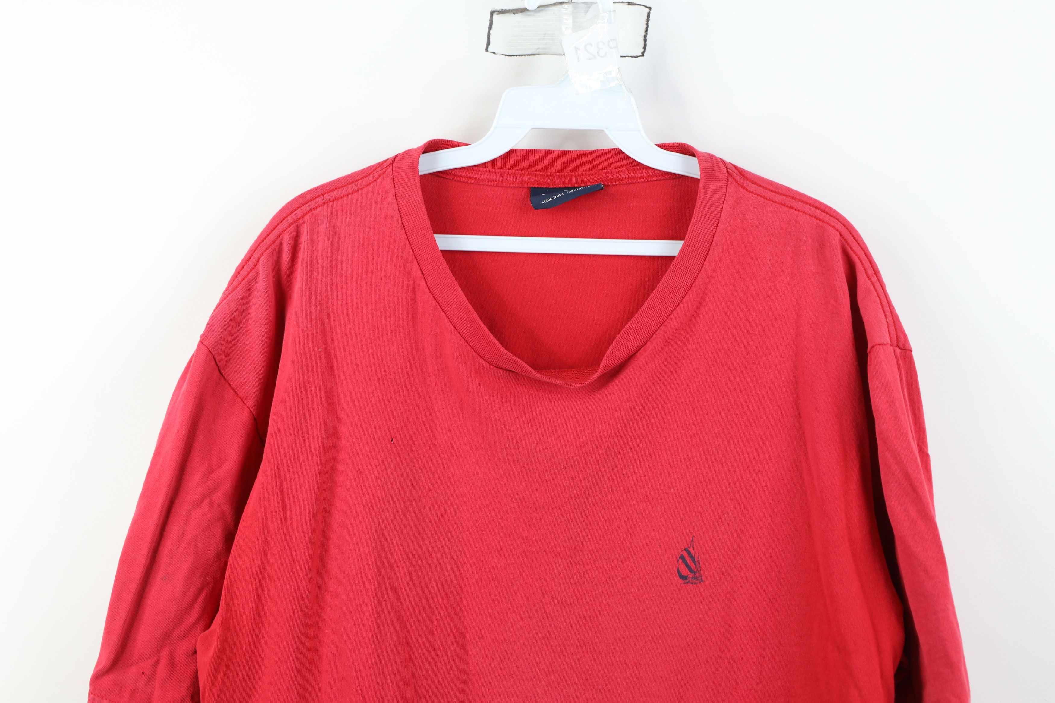 Nautica Vintage 90s Nautica Sailing Sailboat T-Shirt Cotton Red USA Size US L / EU 52-54 / 3 - 2 Thumbnail