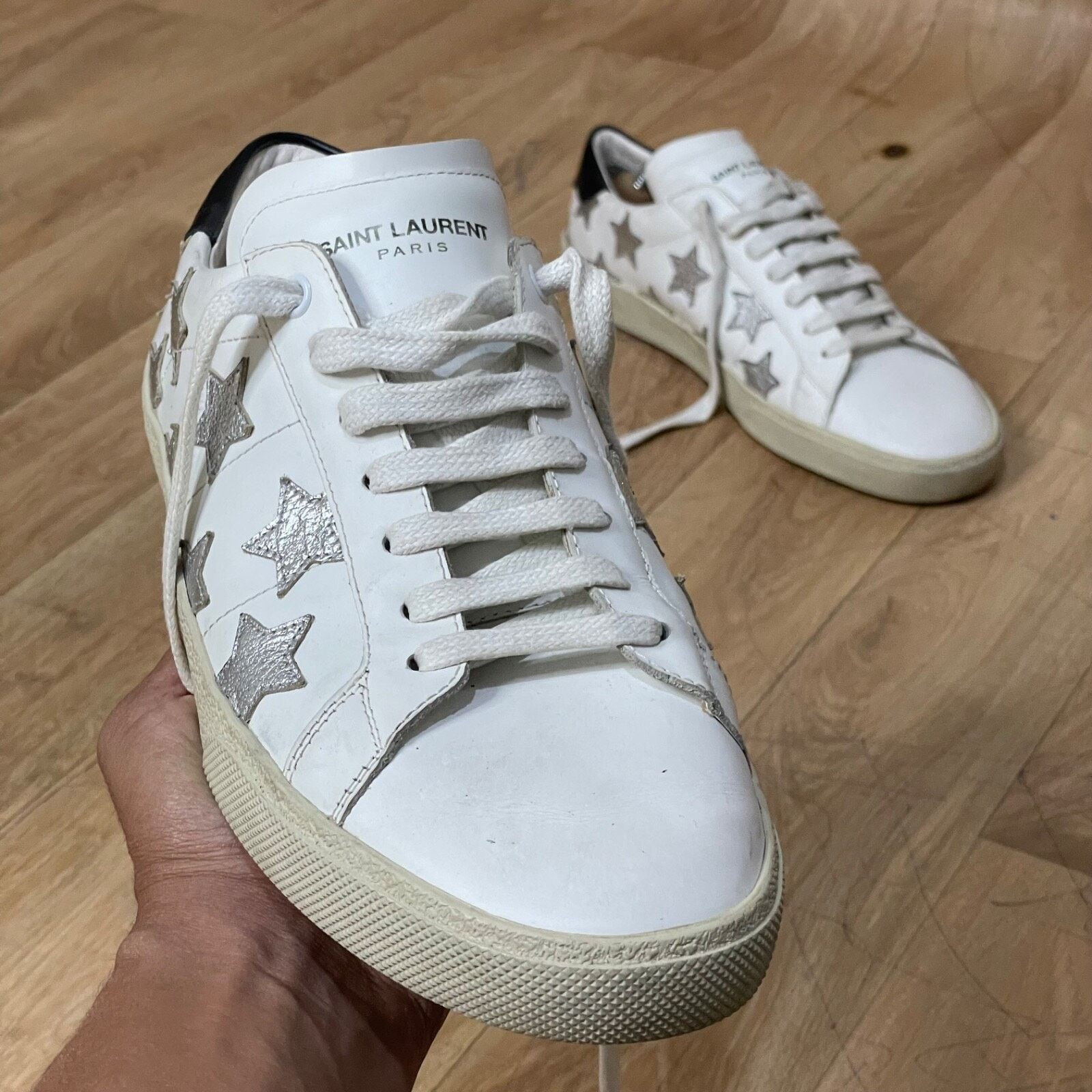 Yves Saint Laurent SAINT LAURENT Sneakers Star Court Classic Leather YSL Womens Size US 10 / IT 40 - 7 Thumbnail