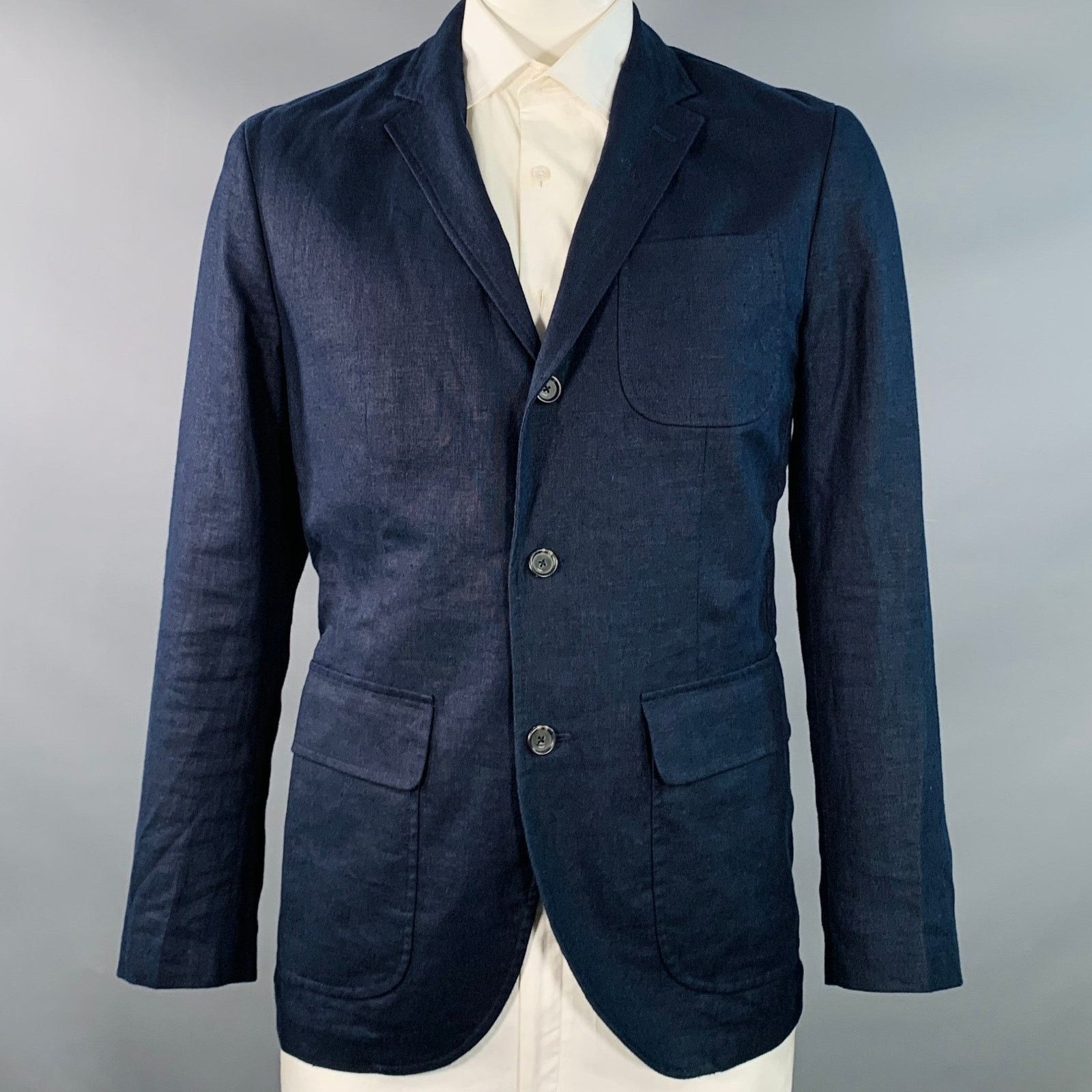 Polo Ralph Lauren POLO by RALPH LAUREN Regular Navy Woven Linen Sport Coat Size 42R - 1 Thumbnail