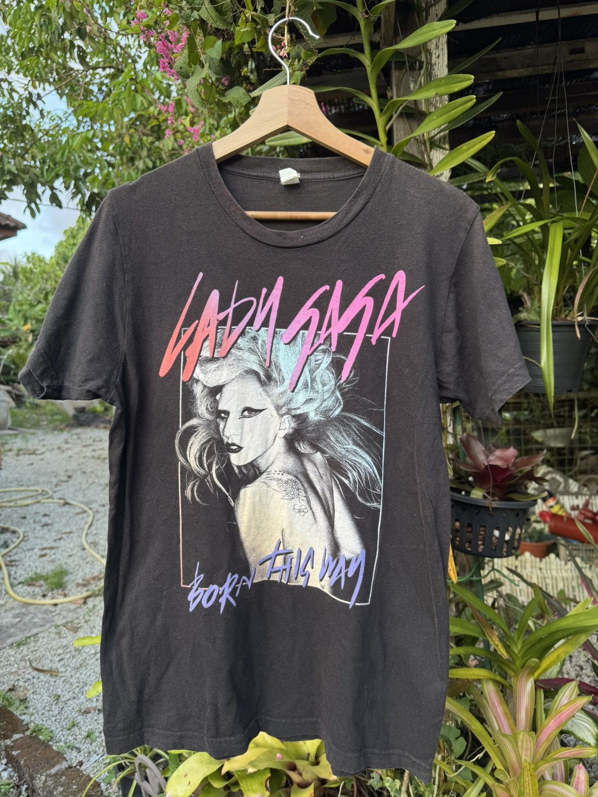 MADE IN USA レディーガガ LadyGaga ラグランバンドTシャツ MADE IN USA レディーガガ LadyGaga ラグランバンドTシャツ