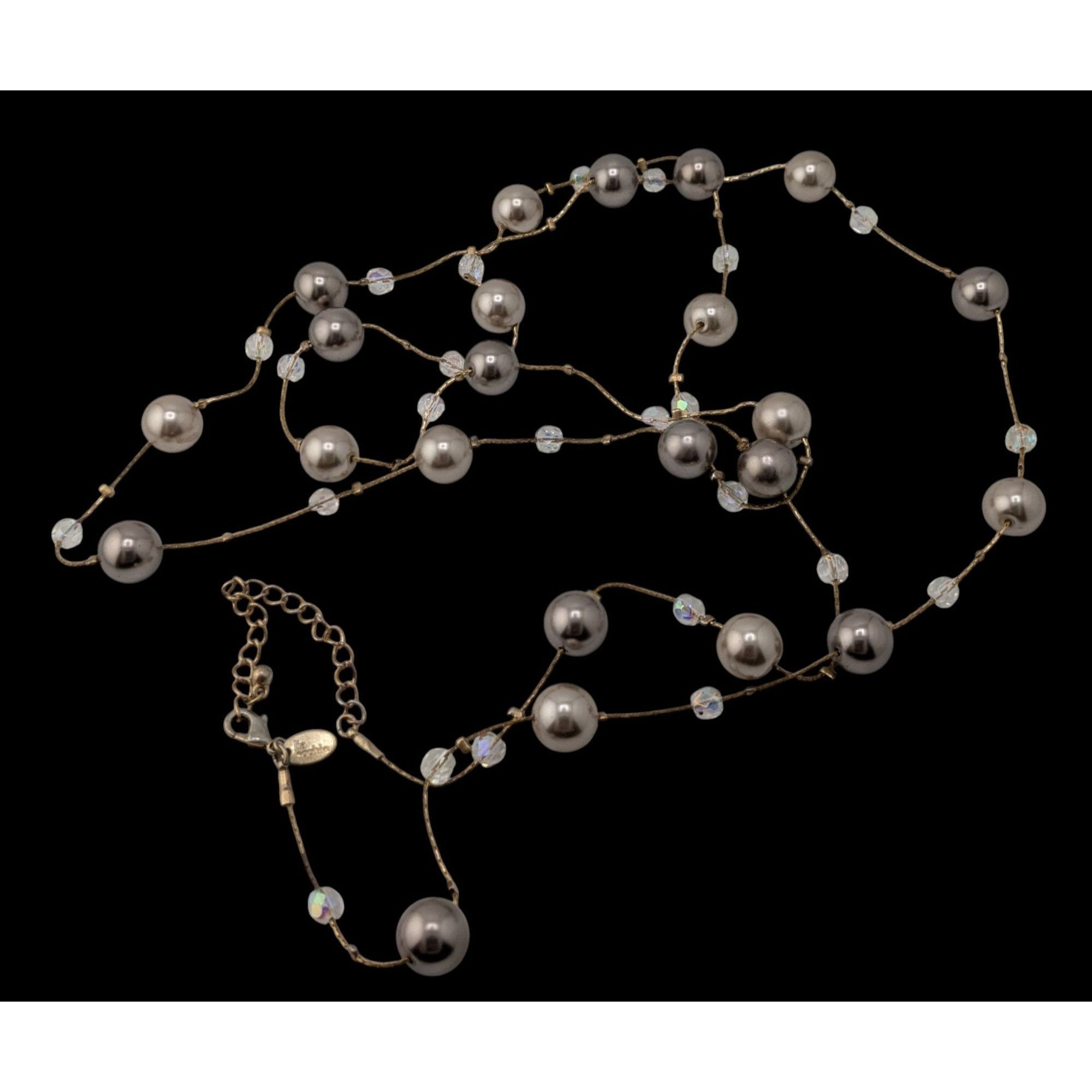 Other Lia Sophia Caramelo Long Necklace With Faux Pearls And Iride Size ONE SIZE - 3 Thumbnail
