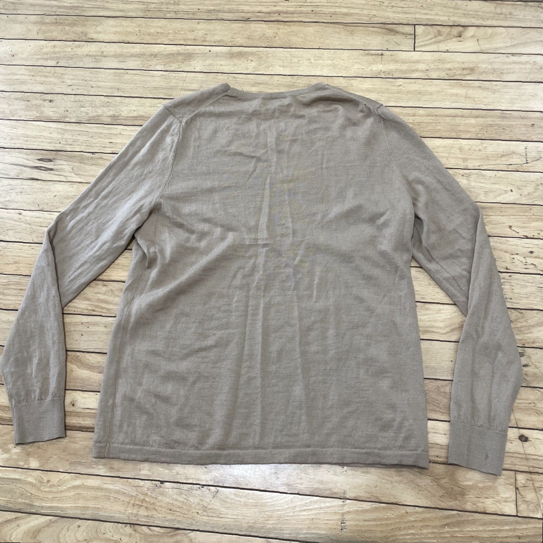 Charter Club VINTAGE Charter Club Merino Wool Sweater Women XL Tan Brown Western Boho Layer Pullover Buttonless Crew Neck Regular Size XL / US 12-14 / IT 48-50 - 2 Thumbnail
