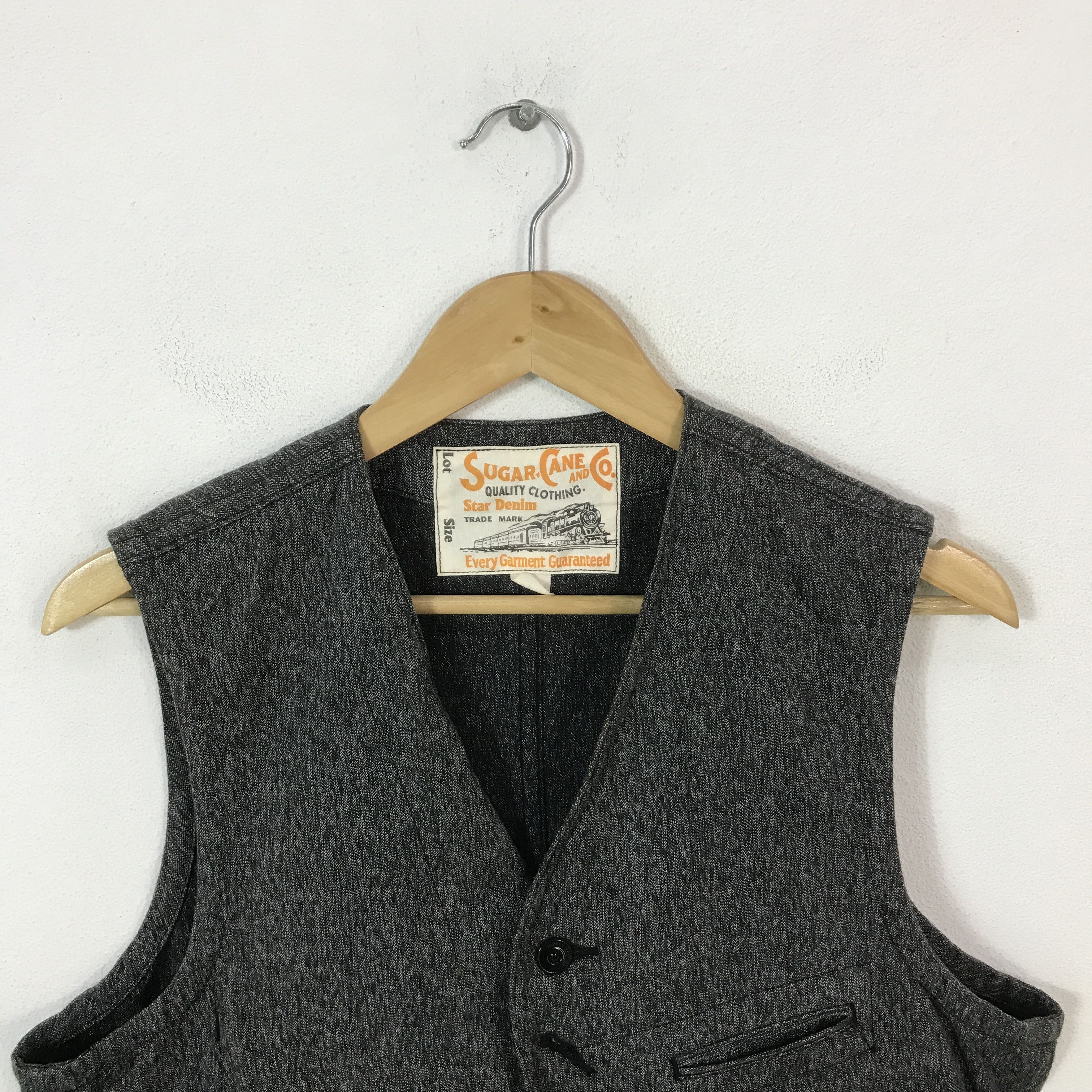 Sugar Cane TOYO ENTERPRISERS SUGAR CANE DENIM VEST K68B12 Size US M / EU 48-50 / 2 - 2 Thumbnail