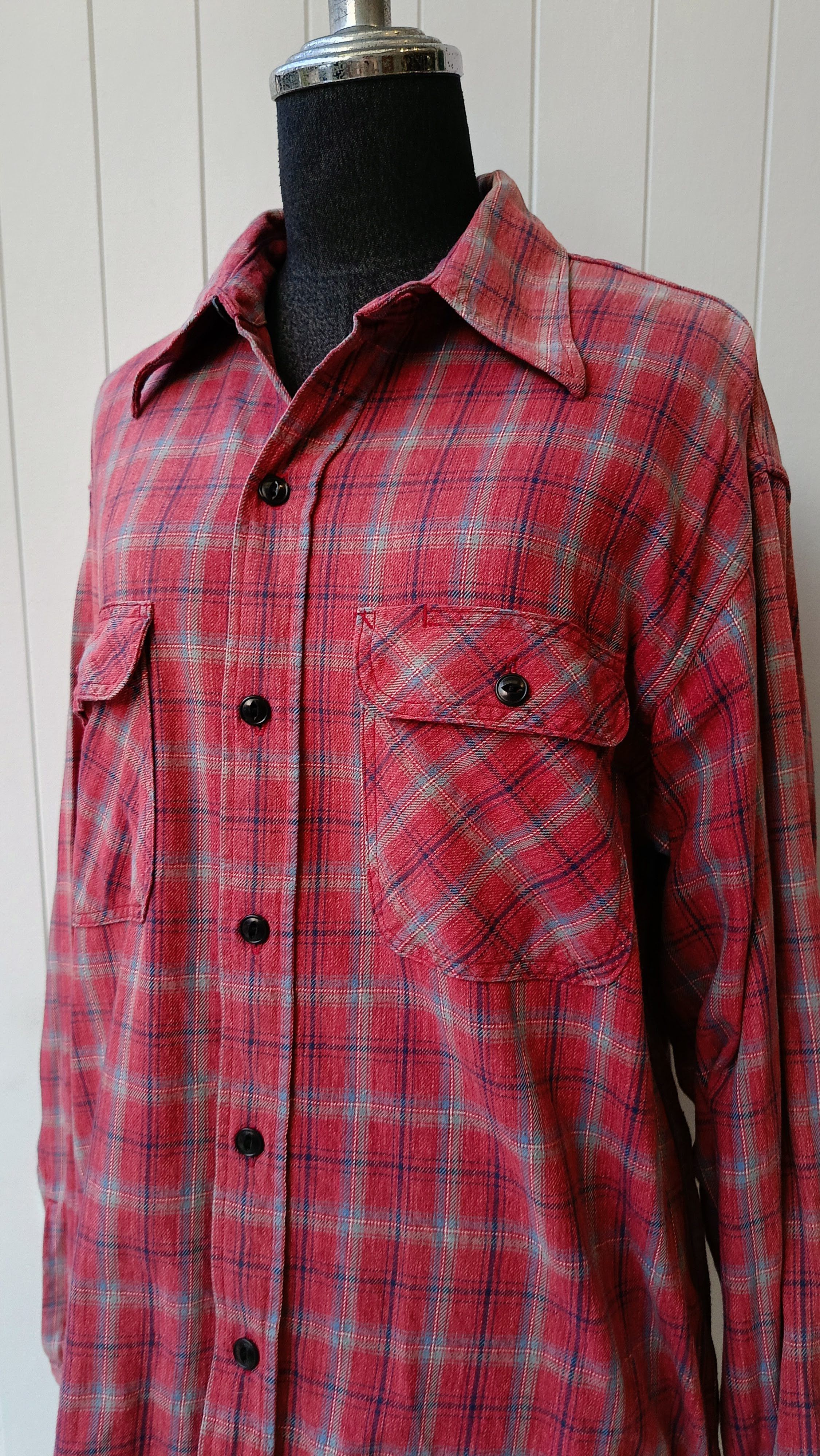 Sugar Cane SUGAR CANE Union Made TOYO red plaid chore work shirt large Size US L / EU 52-54 / 3 - 3 Thumbnail
