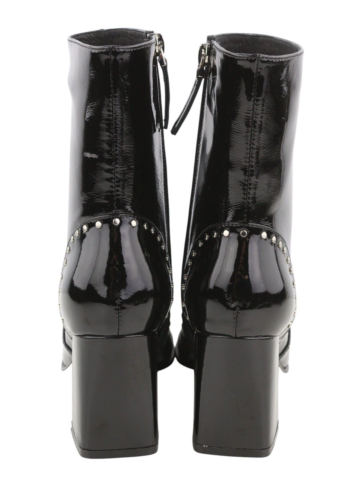 Other BIBI LOU POLA EU37 Black Leather Square Toe Ankle 87549 Size US 6 / IT 36 - 7 Thumbnail