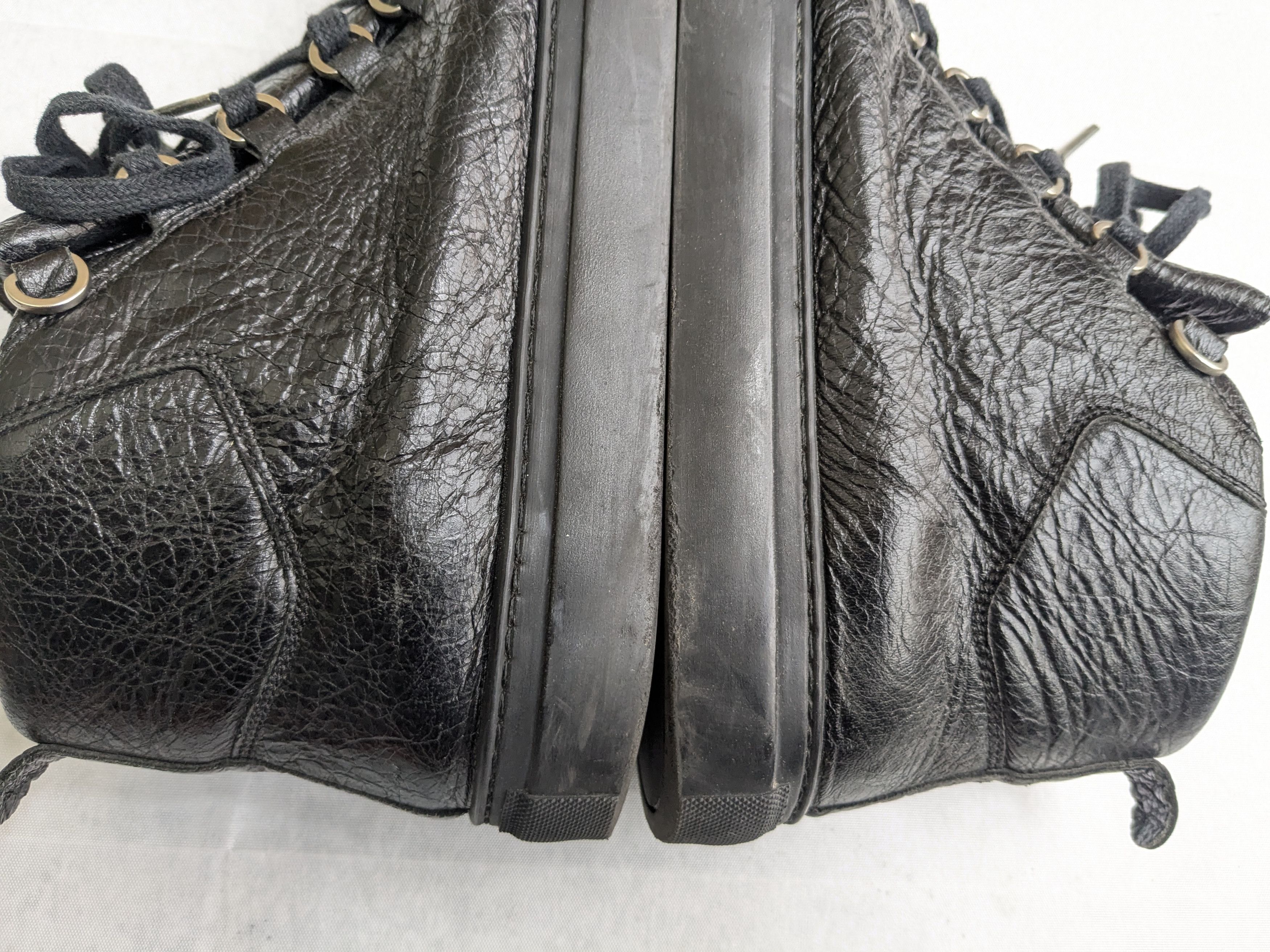 Balenciaga Balenciaga Arena Black Leather High Tops Lace Up 10 Size US 10 / EU 43 - 11 Thumbnail