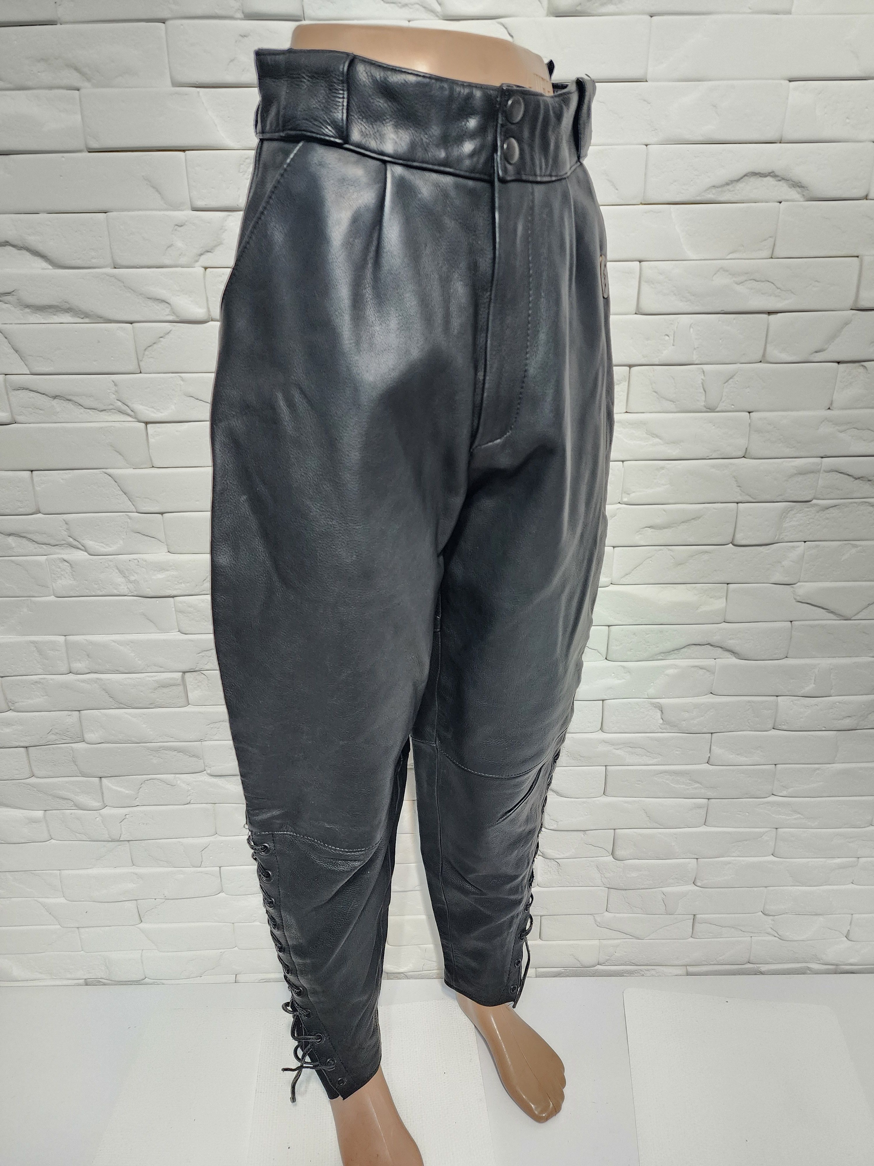Genuine Leather Women's black leather pants. Size 25" / US 0 / IT 36 - 3 Thumbnail