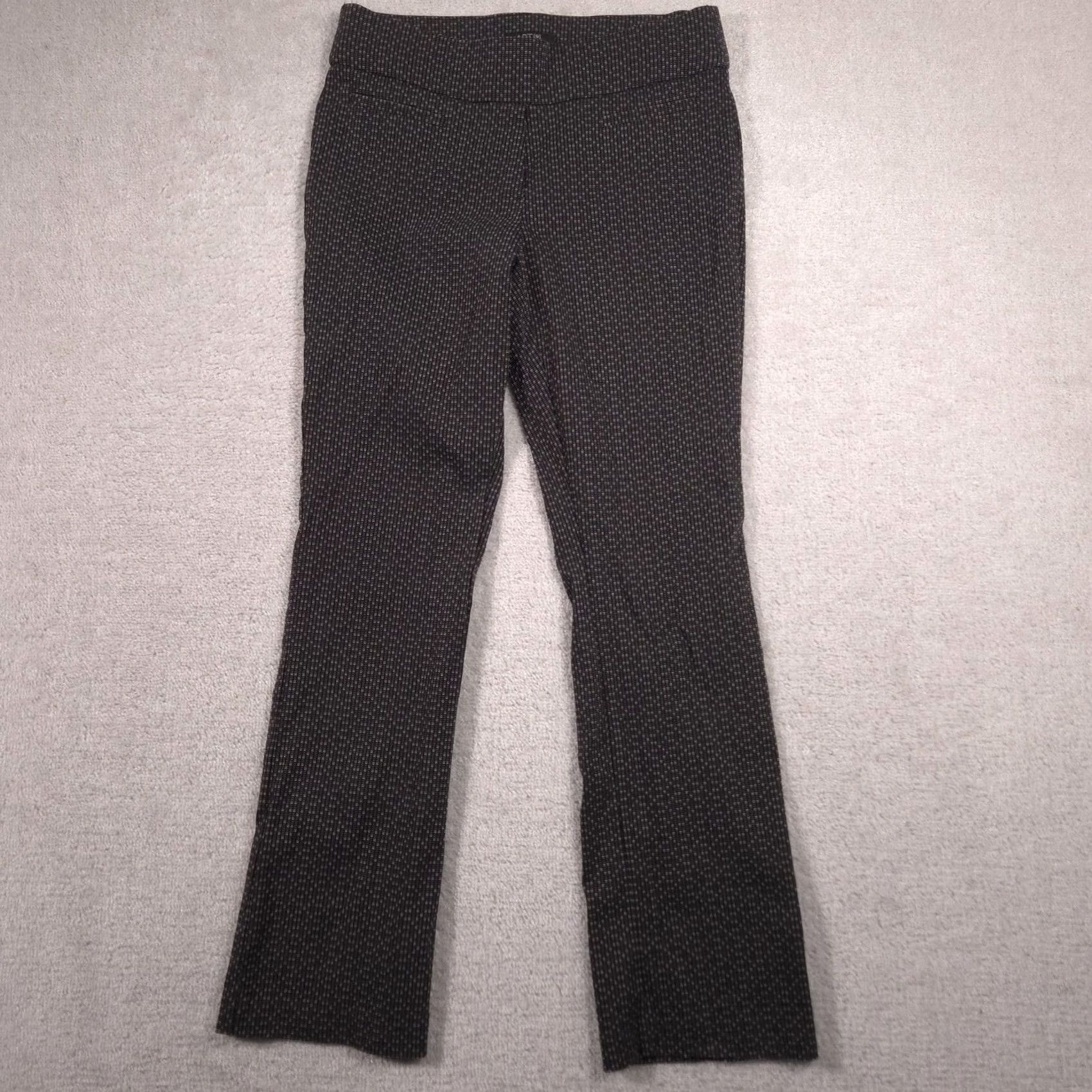 Apt. 9 APT 9 Dress Pants Womens 14 Black Geometric Ponte Pull On Straight Leg Stretch Size 36" / US 14 / IT 50 - 2 Thumbnail