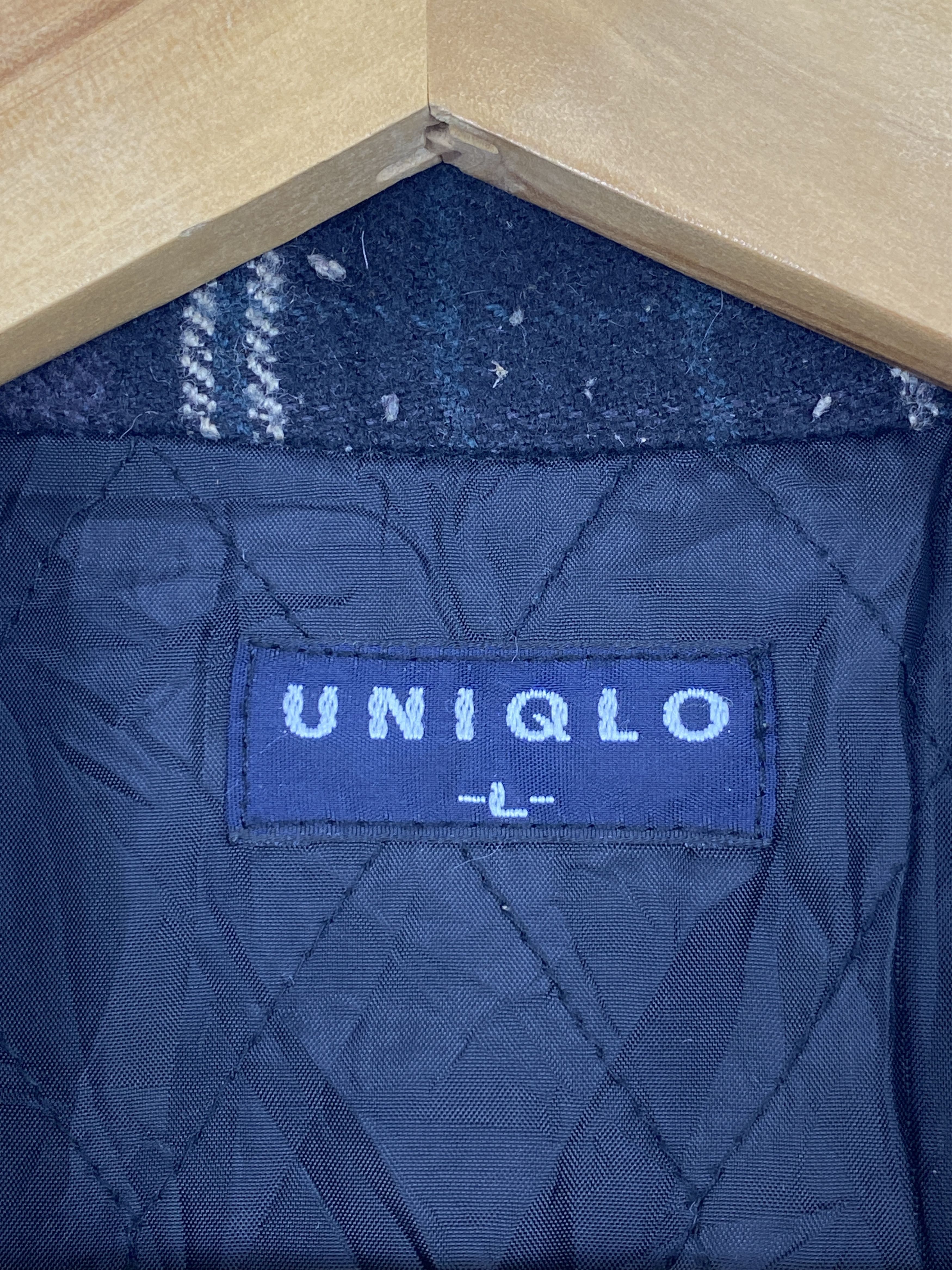 Uniqlo × Vintage Vintage 90s Uniqlo Shadow Plaid Wool Flannel Shirt J1844 Size US L / EU 52-54 / 3 - 5 Thumbnail