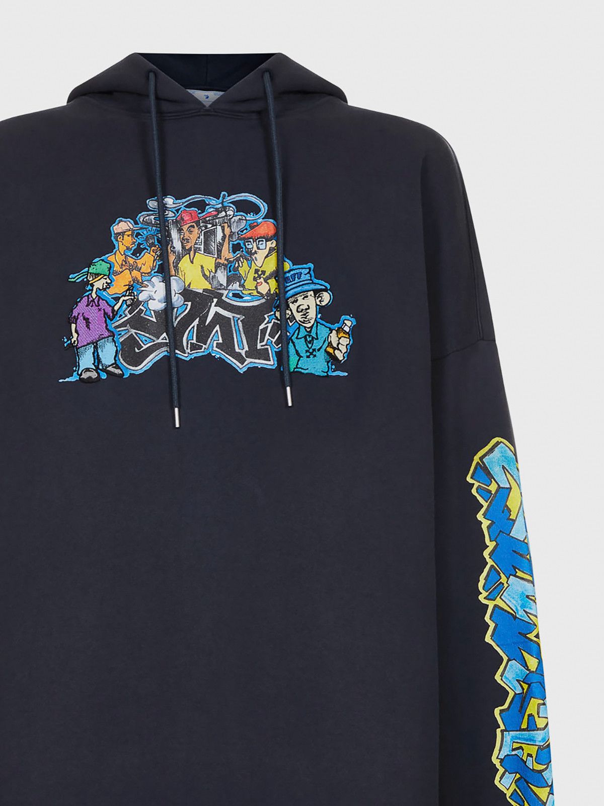 Off-White o1y0325 Logo Hoodie in Blue Size US XXS / EU 40 - 2 Thumbnail