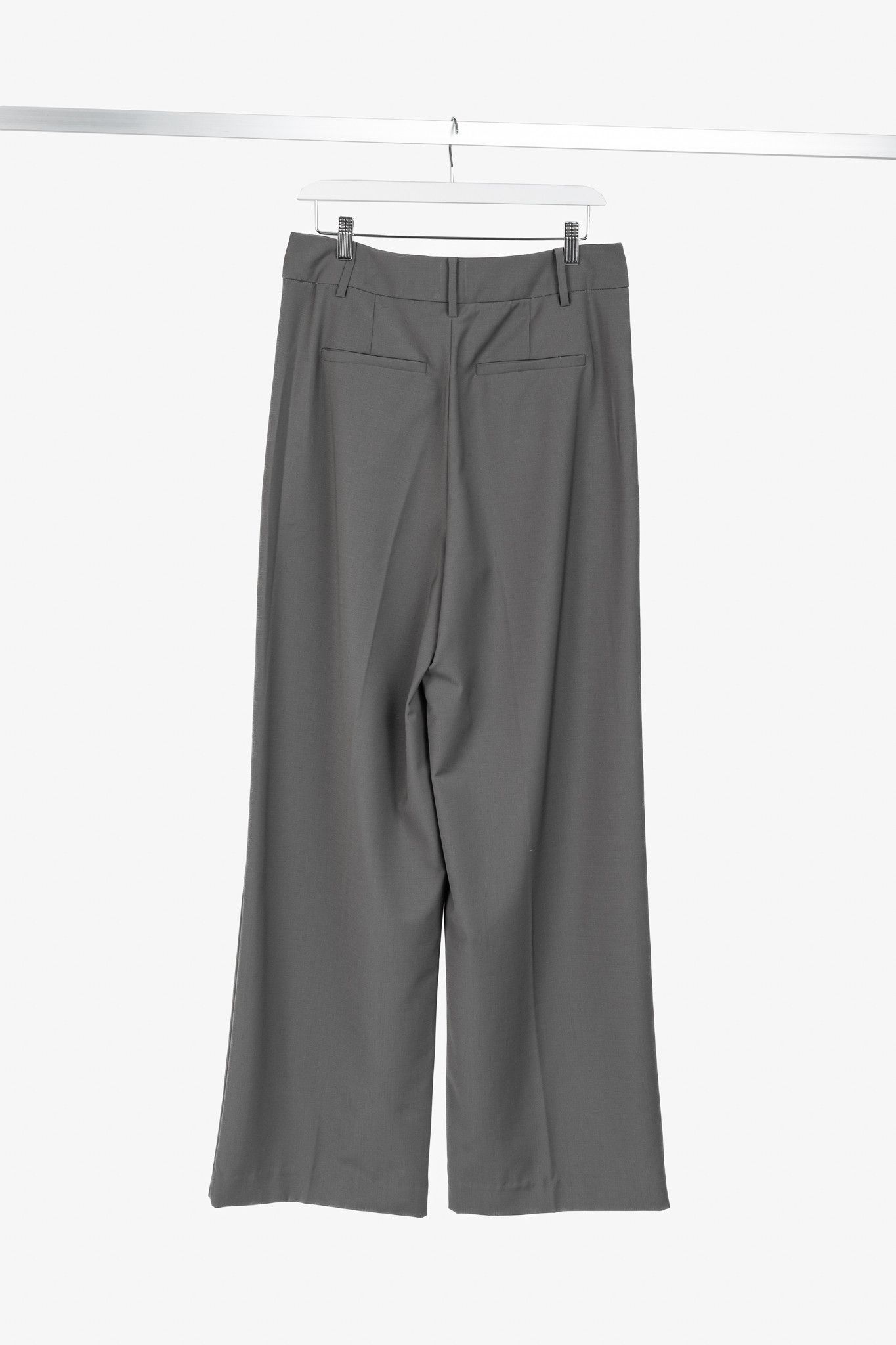 Tibi Tibi Stella Grey Pleated Tropical Wool Pants Size 30" / US 8 / IT 44 - 2 Thumbnail