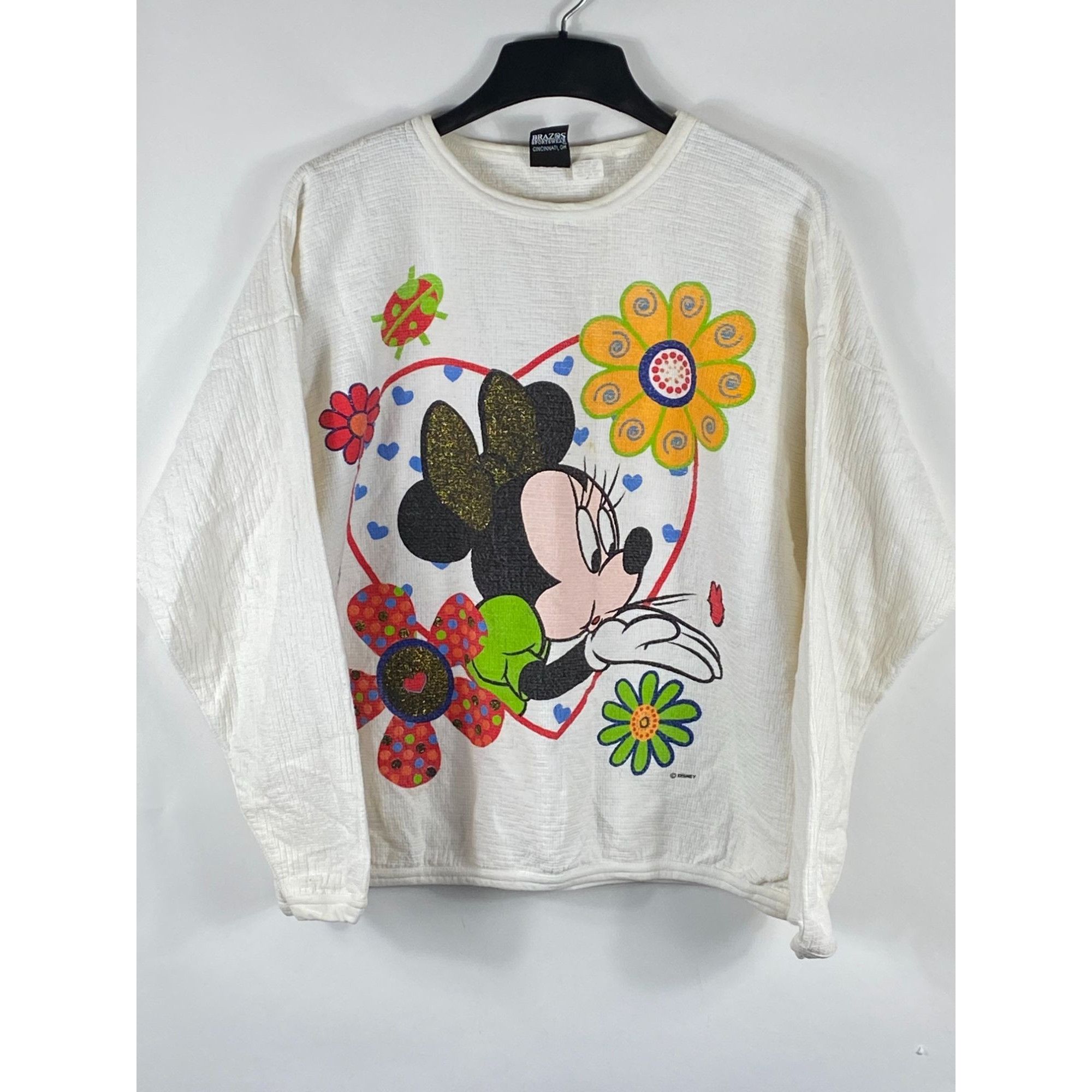 image of Vintage Mickey Unlimited Minnie Mouse Pullover Sweatshirt Wh in White, Women's (Size Medium)