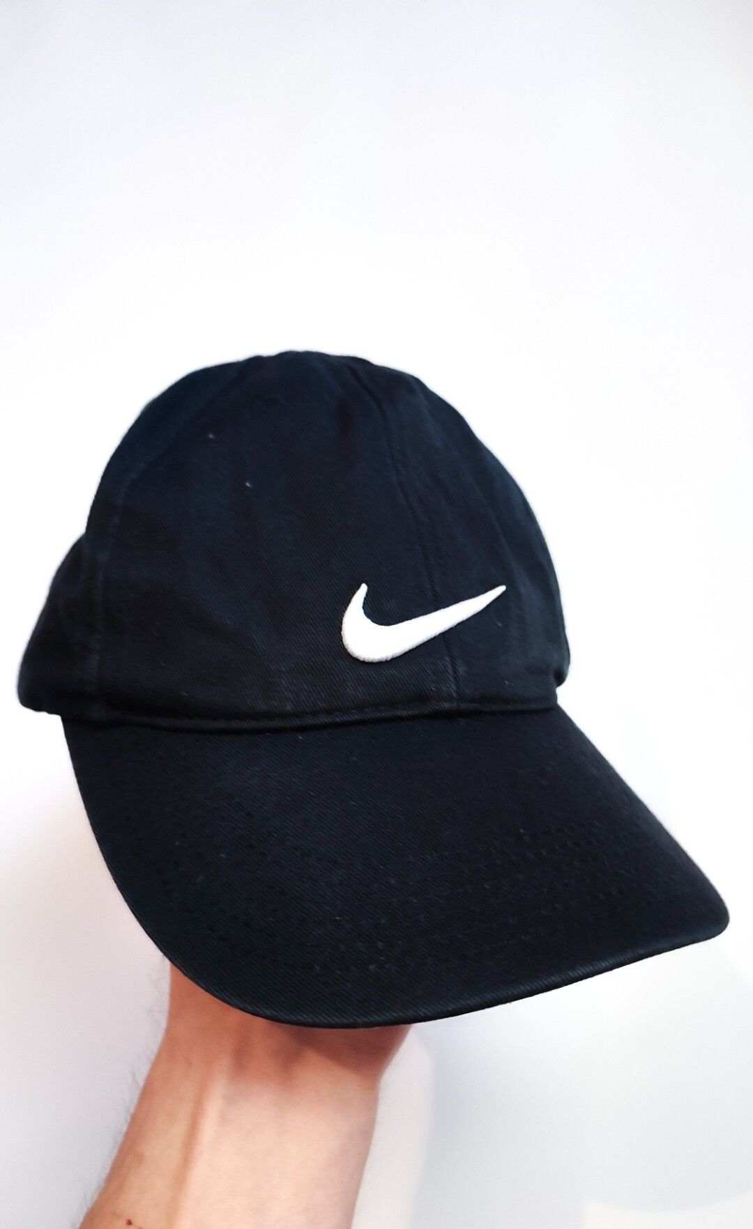 Pre-owned Nike X Vintage Nike Swoosh Big Logo Cap In Black