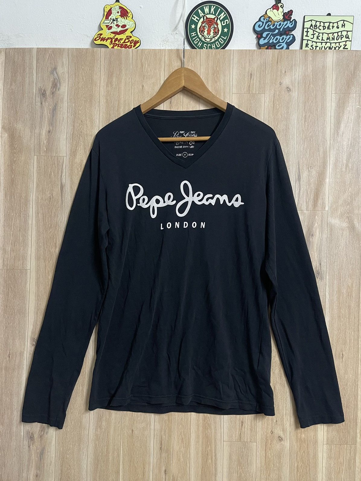Pepe Jeans Pepe Jeans T shirt Body Fit Stretch S fit M Black Spellout Size US M / EU 48-50 / 2 - 1 Thumbnail