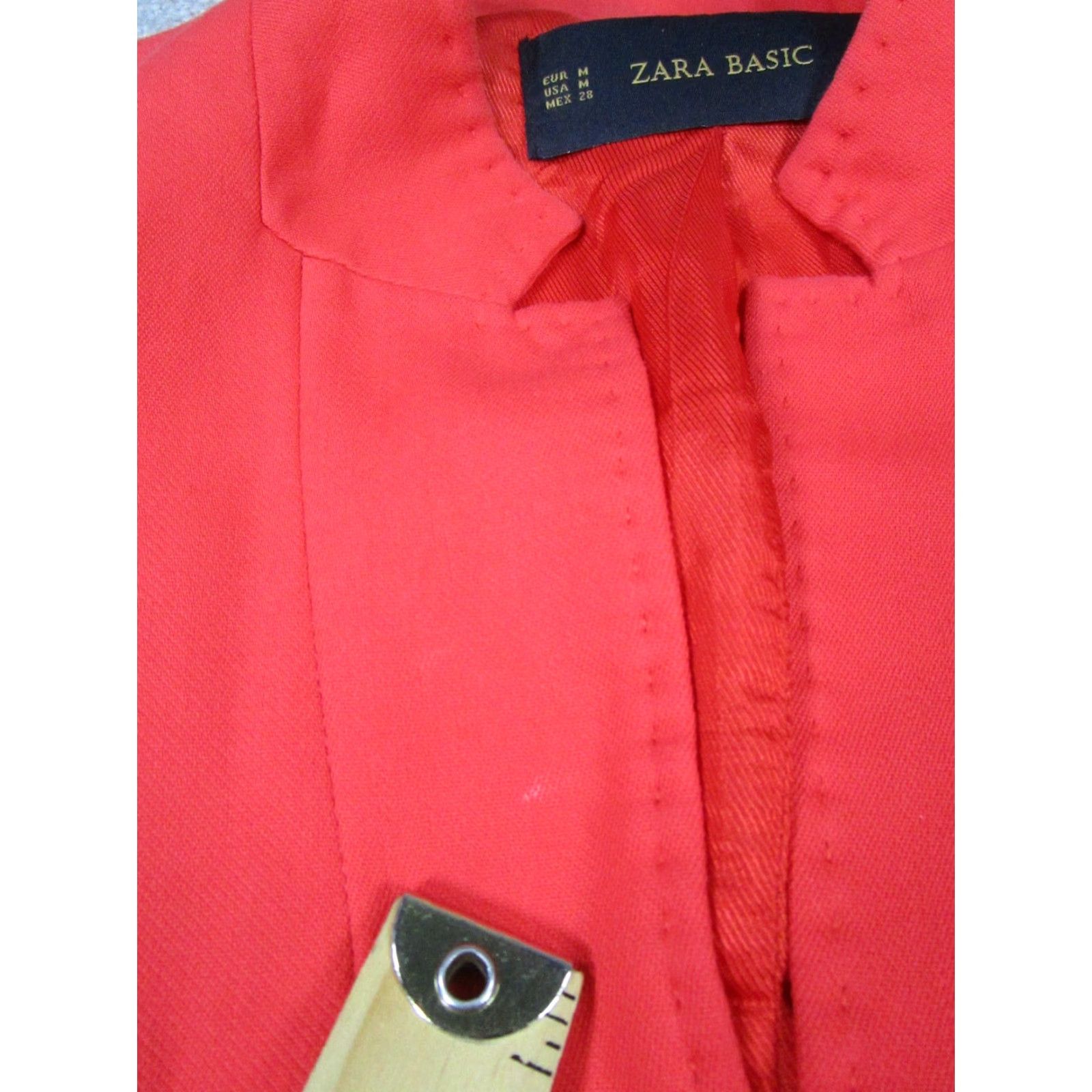 Zara VINTAGE Zara Jacket Women Medium Red Cotton Solid Basic Jacket 2000s Womens Size M / US 6-8 / IT 42-44 - 5 Thumbnail