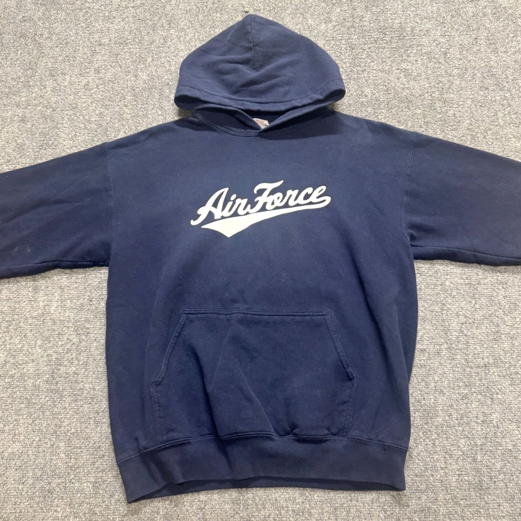 Gildan VINTAGE Air Force Hoodie Sweatshirt L Men Navy Blue Gildan Heavy Cotton 90s Navy Mens Size US L / EU 52-54 / 3 - 3 Thumbnail