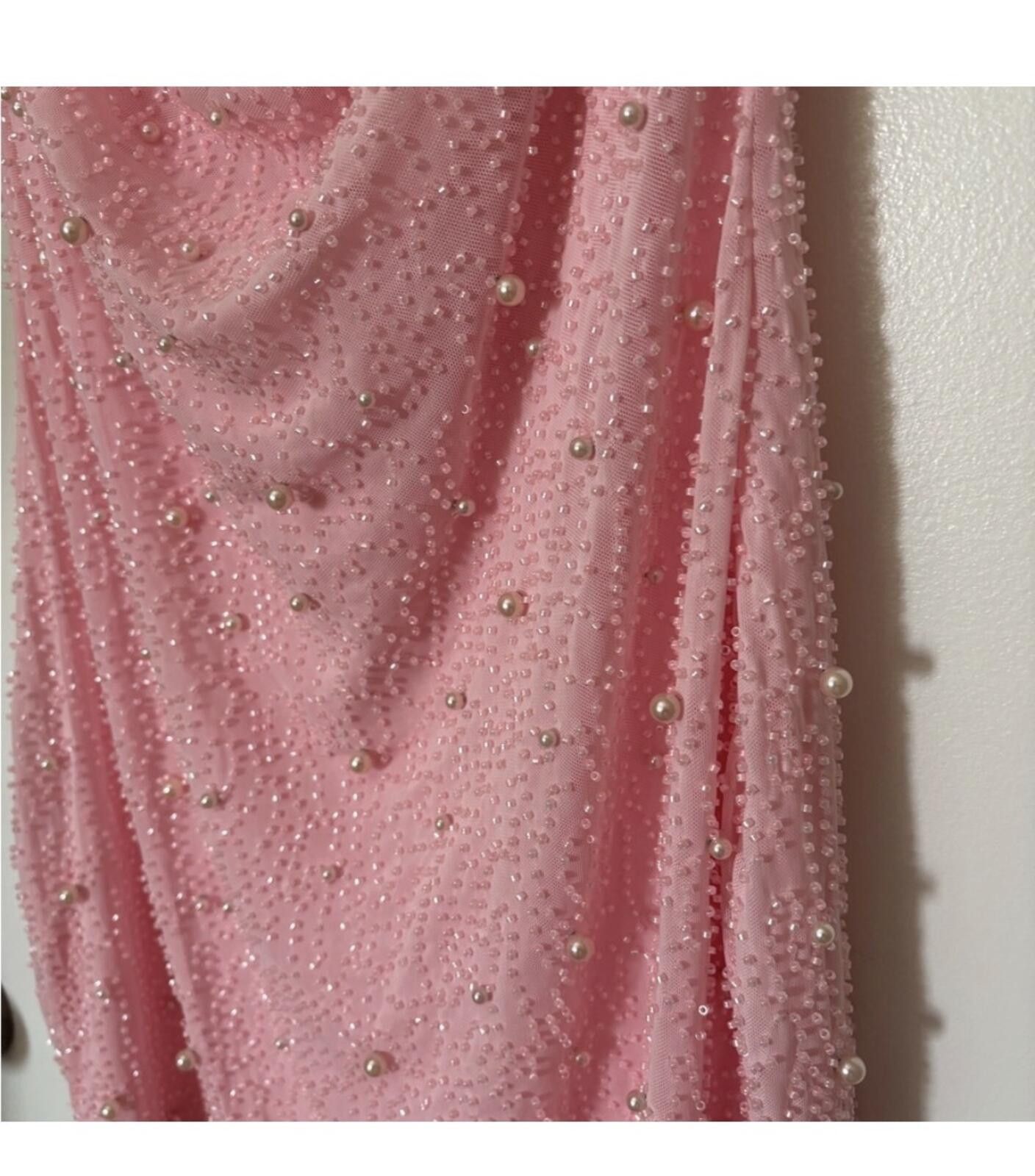 Windsor Smith Windsor prom Pink Beaded & Pearl Mini Dress Size XL / US 12-14 / IT 48-50 - 3 Thumbnail