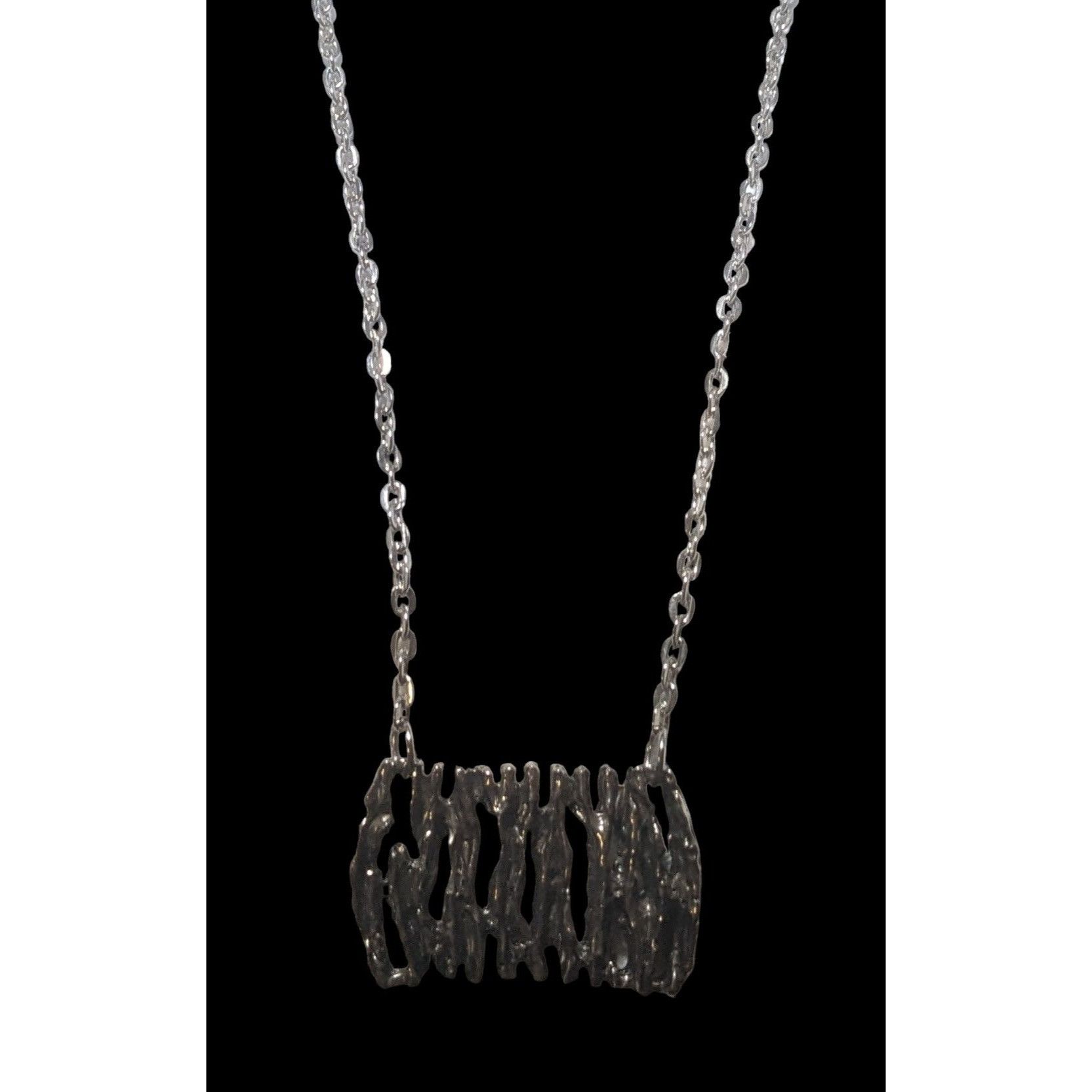 Other Abstract Silver Tree Bark Pendant Necklace Size ONE SIZE - 2 Thumbnail