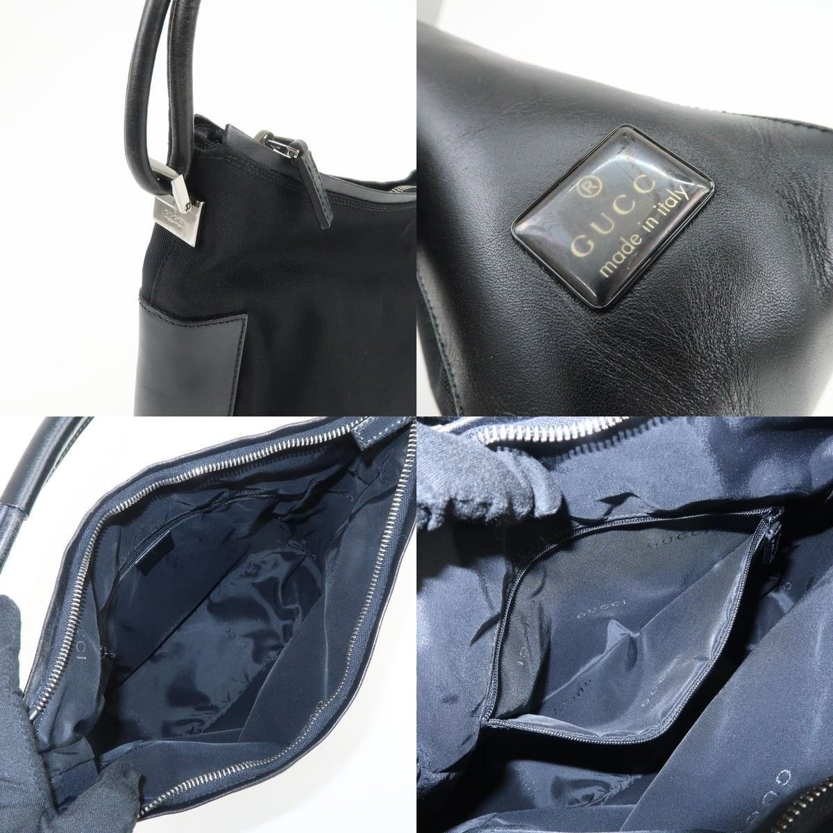 Gucci Gucci Nylon Leather Shoulder Bag Black Size ONE SIZE - 6 Thumbnail