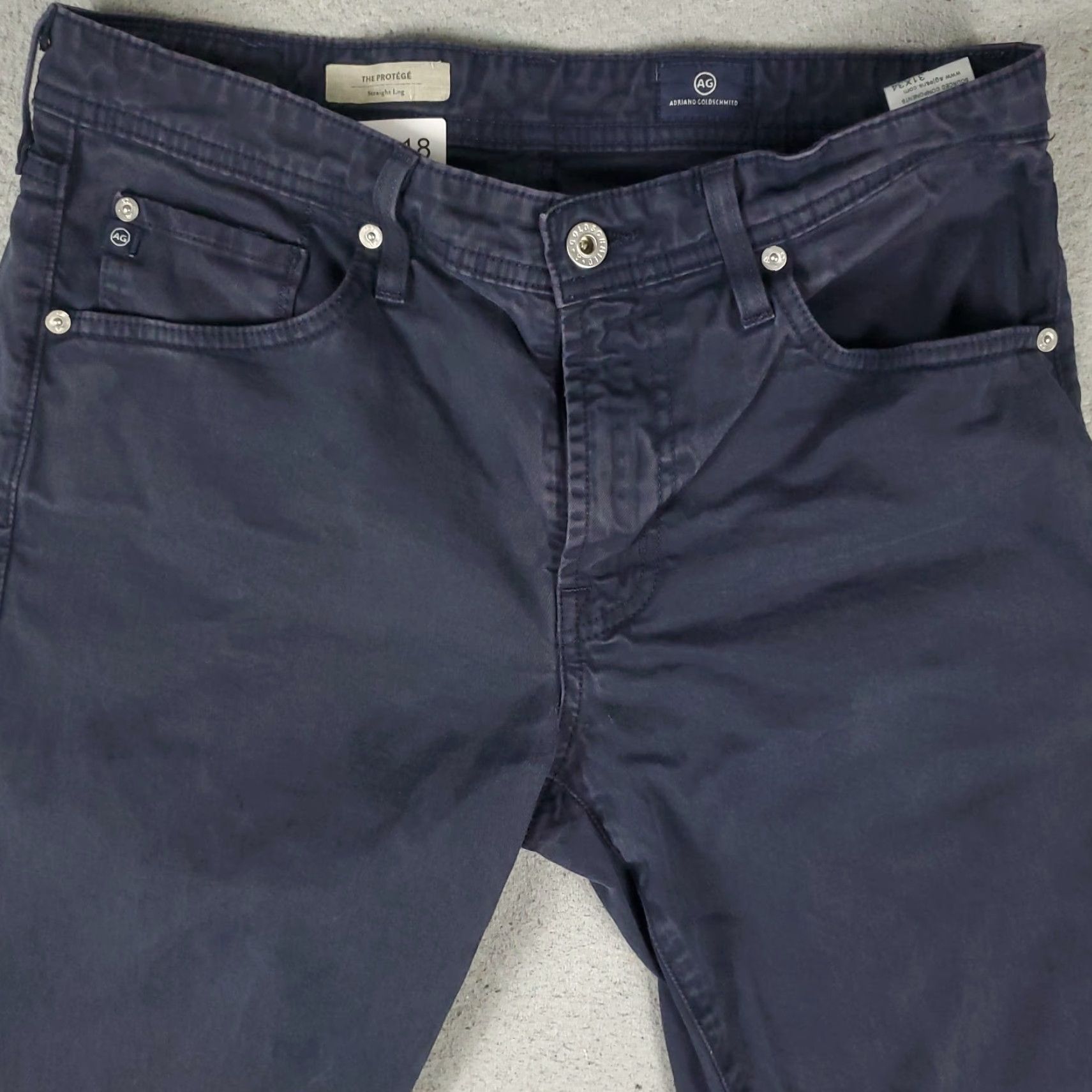 Vintage VINTAGE AG Adriano Goldschmied Jeans Mens 31x28 Straight Leg Blue Cotton Pants Size US 31 - 2 Thumbnail
