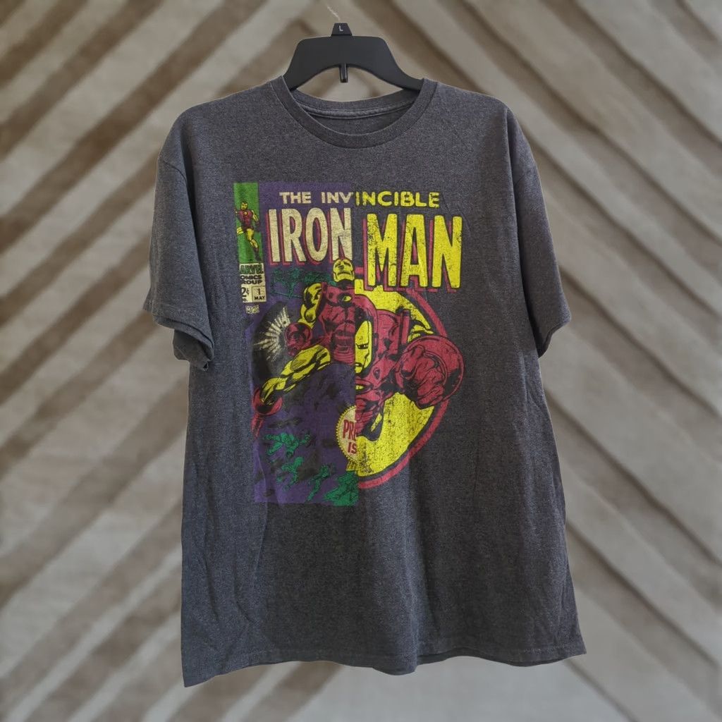 Vintage VINTAGE Marvel Iron Man T-Shirt Large Gray Short Sleeve Size US L / EU 52-54 / 3 - 1 Thumbnail