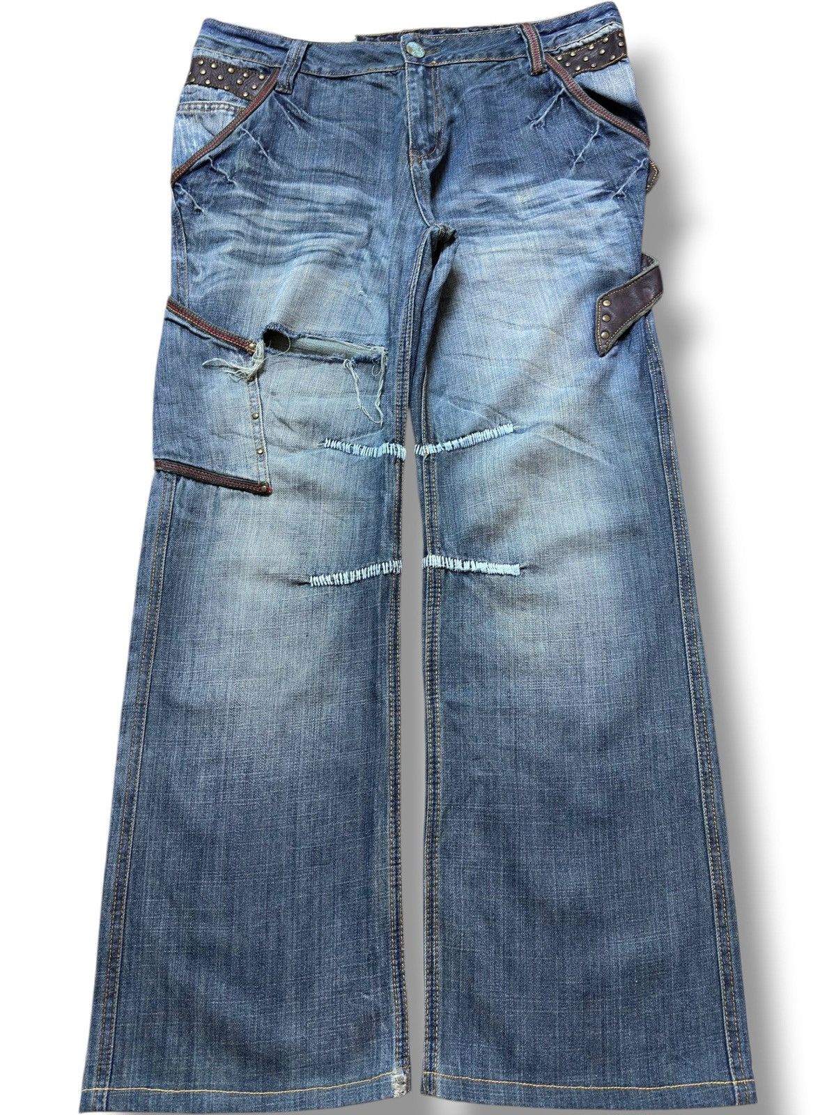 Drake Vintage Twenty Works Strap Leather Snake Studded Denim Size US 36 / EU 52 - 1 Thumbnail