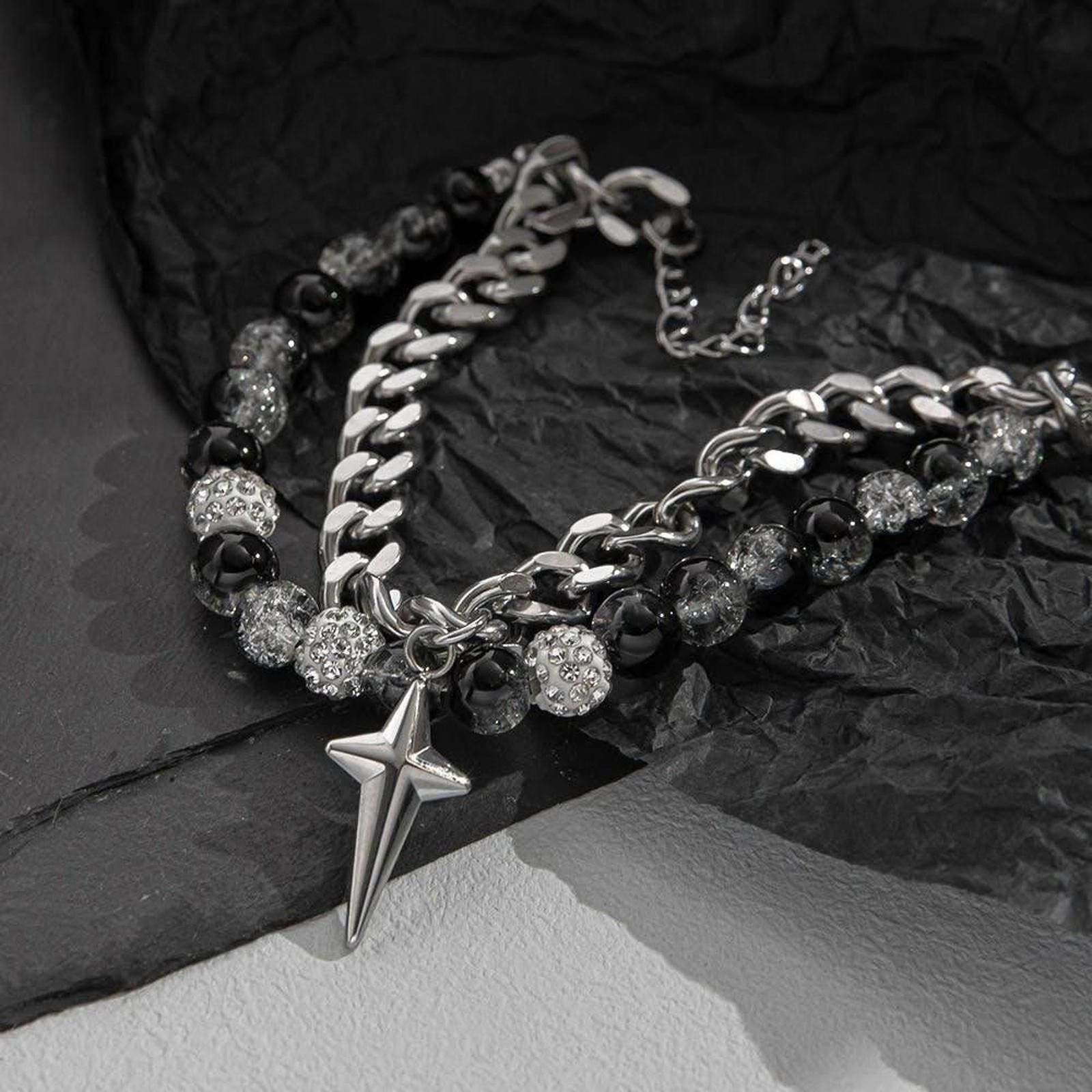 Jewelry STAR Gemstone Layered Chain Link Bracelet Size ONE SIZE - 5 Thumbnail