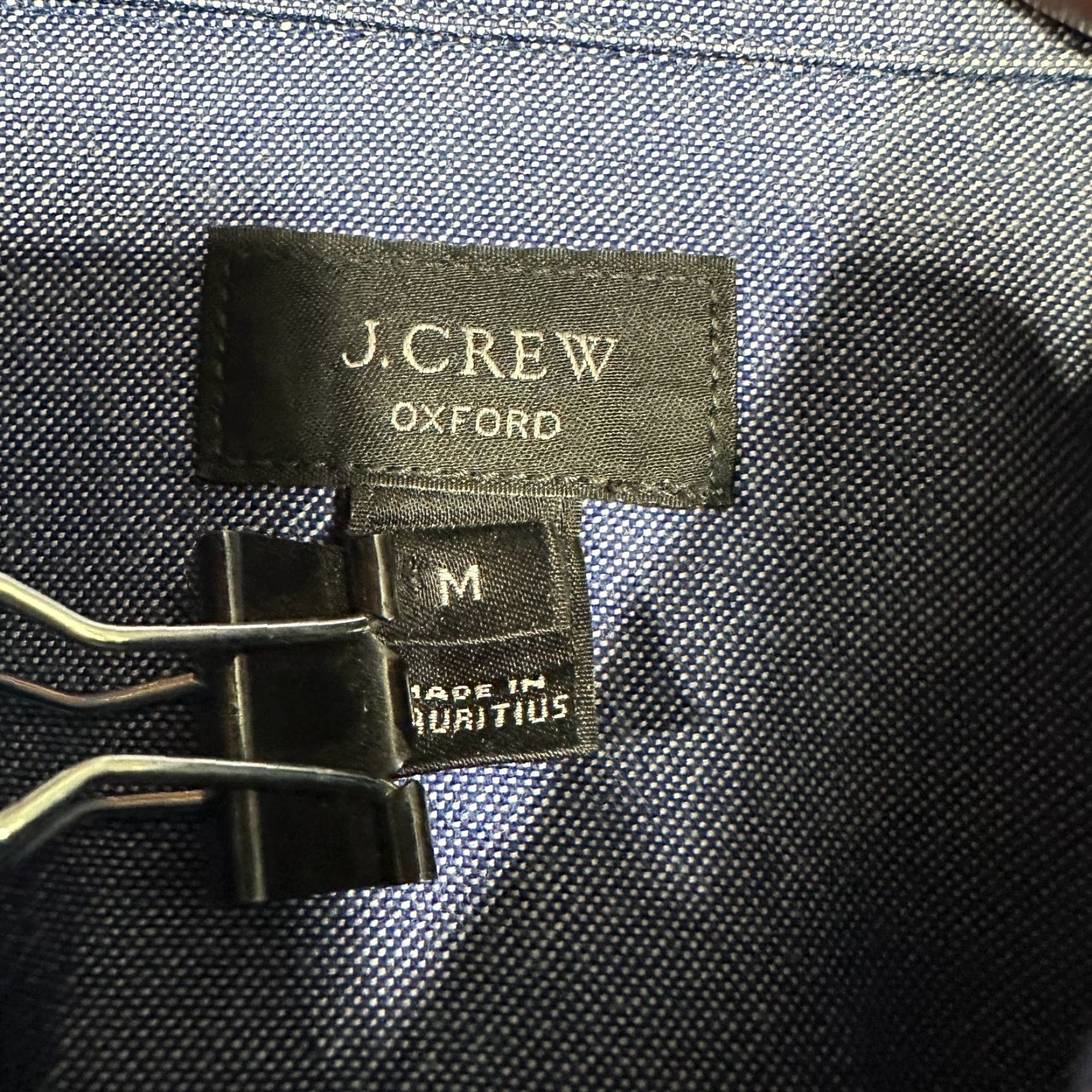 J.Crew J.CREW Shirt Mens Medium Oxford Blue Colorblock Cotton Short Sleeve Button Down Size US S / EU 44-46 / 1 - 5 Thumbnail