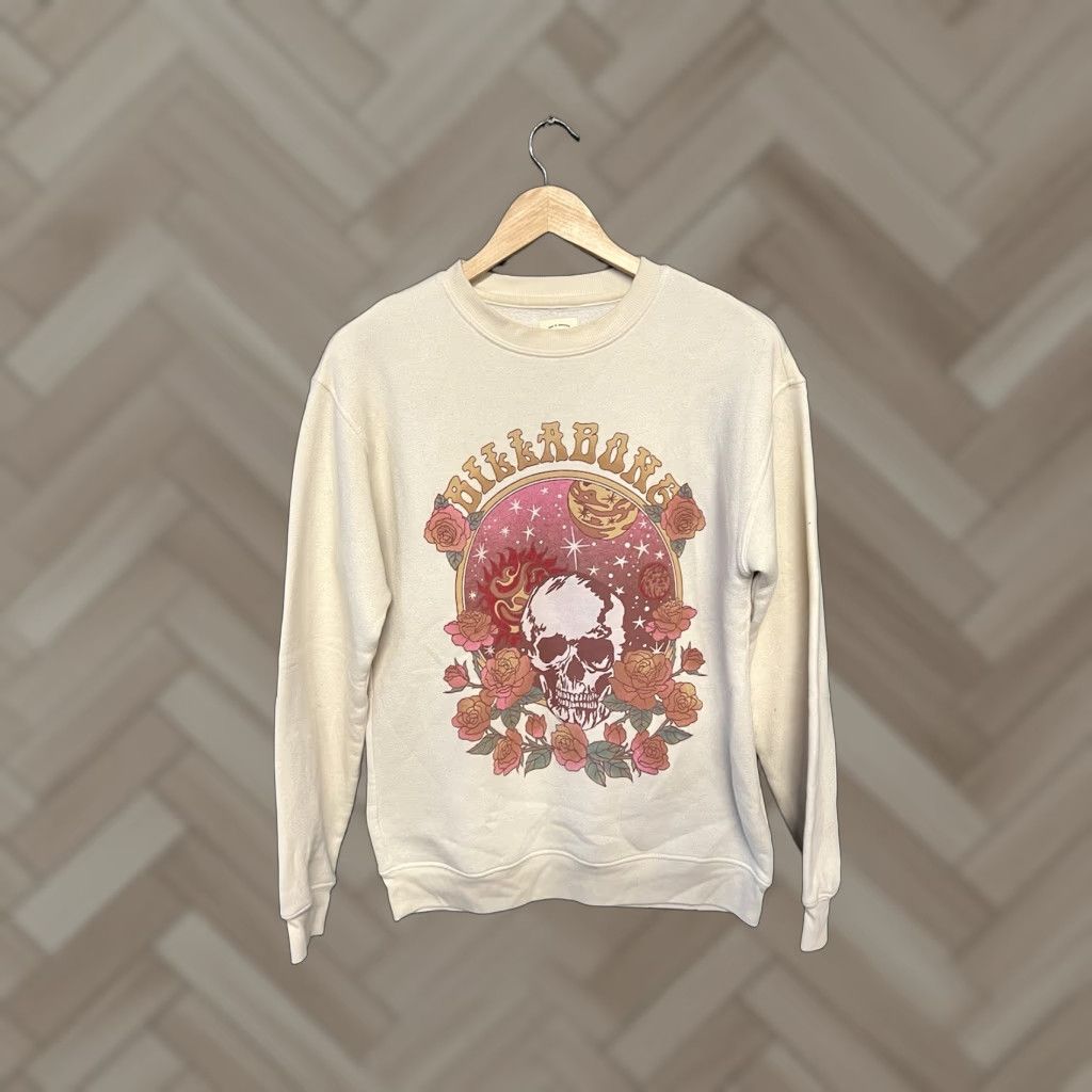 Billabong Billabong Womens Sweatshirt Long Sleeve Pullover Ivory Skull Graphic Size Small Size S / US 4 / IT 40 - 1 Thumbnail