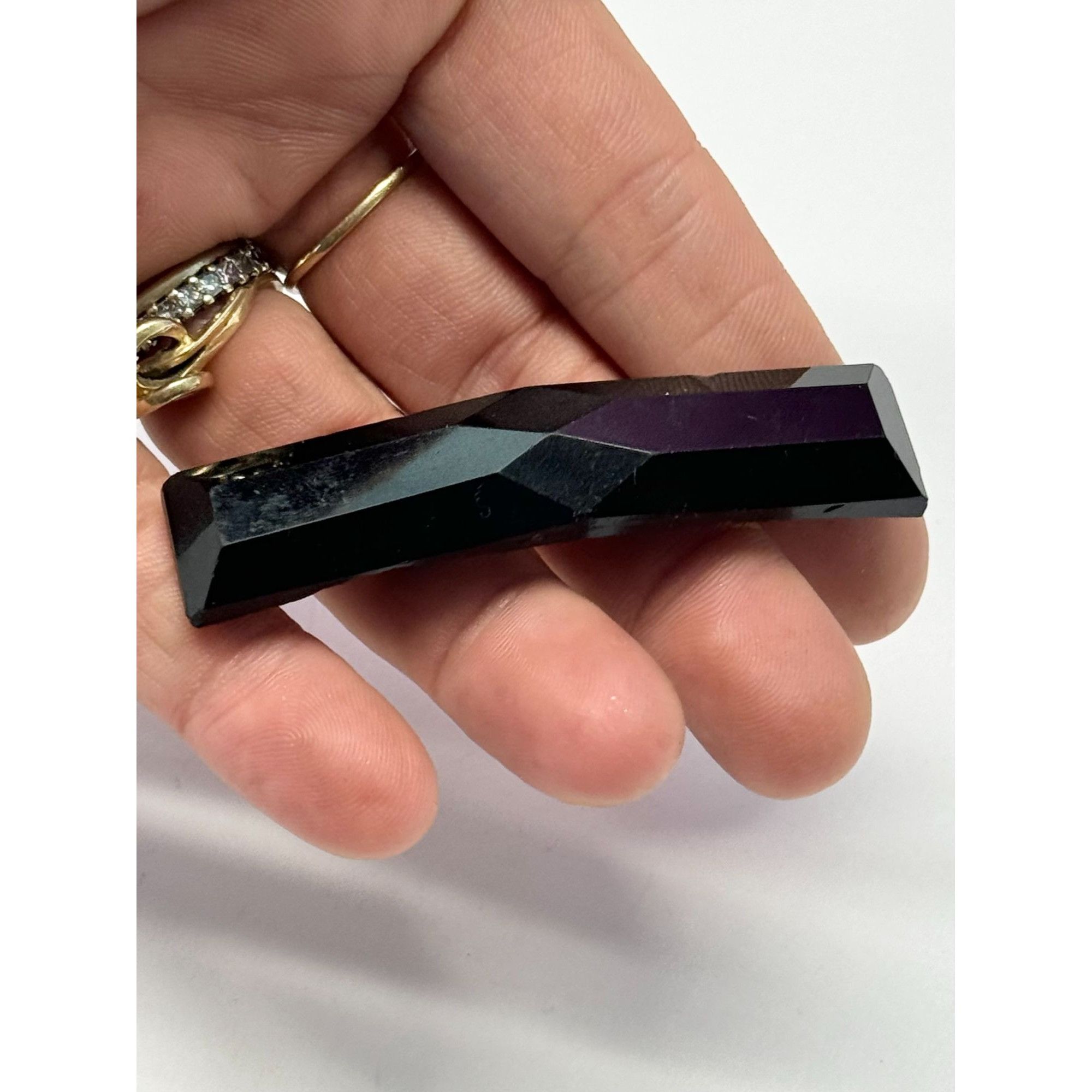 Vintage Antique Victorian Edwardian Black Jet Mourning Bar Brooch Pi Size ONE SIZE - 3 Thumbnail