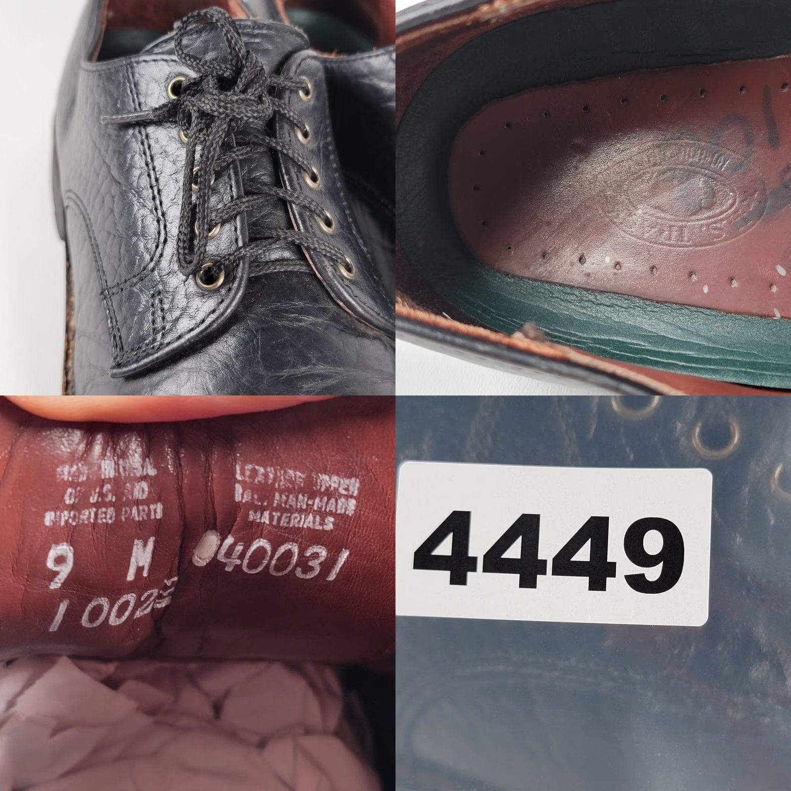 Vintage HS Trask Bison Black Leather Men's Casual Bluchers 5-hole US Size 9 M Shoes Spring Summer Fall Winter Mens Size US 9 / EU 42 - 9 Thumbnail
