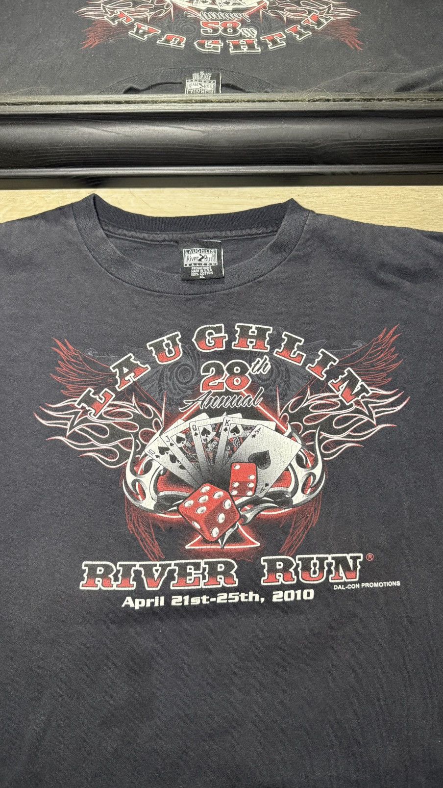 West Coast Choppers Y2K 2000s Laughlin River Run Choppers Pin Stripe Boxy Shirt Size US L / EU 52-54 / 3 - 4 Thumbnail