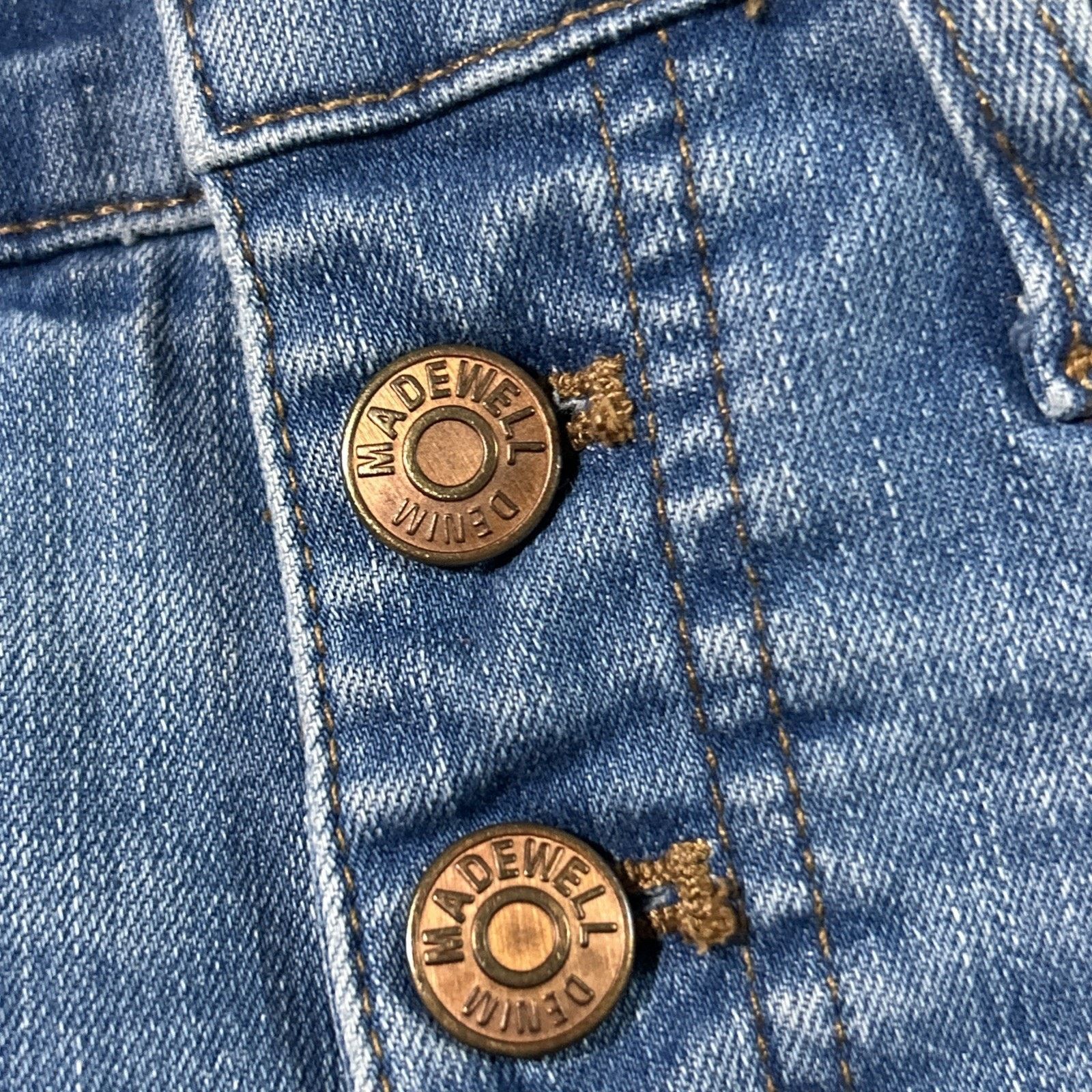 Madewell Baggy Bootcut Jeans 28x26 Raw Hem Flare Hamilton Dojo Button Size 28" / US 6 / IT 42 - 5 Thumbnail