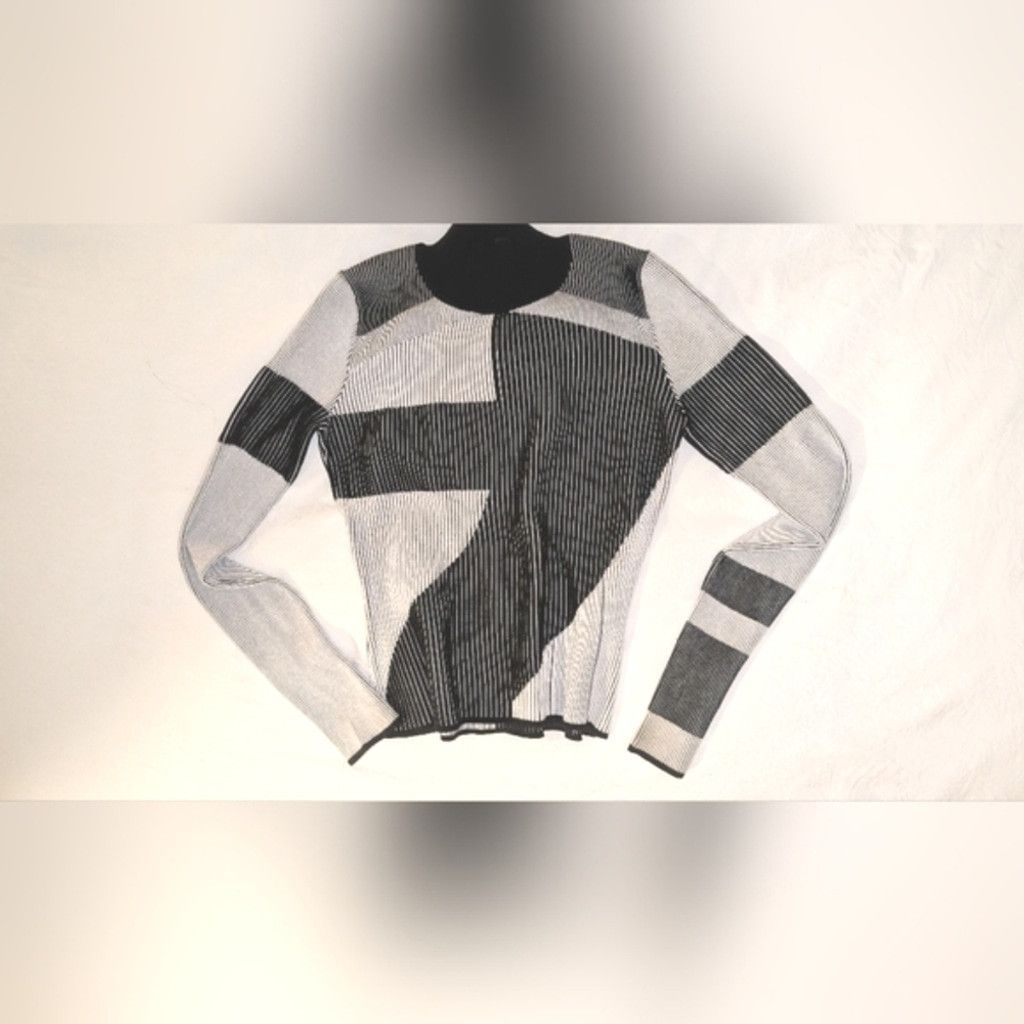 Just Cavalli JUST CAVALLI Black & White Turtleneck Sweater Size L / US 10 / IT 46 - 6 Thumbnail