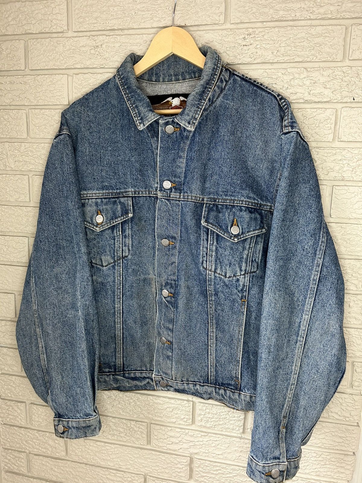 Harley Davidson Vintage 90s Harley Davidson Embossed Denim Jacket Size US XL / EU 56 / 4 - 2 Thumbnail