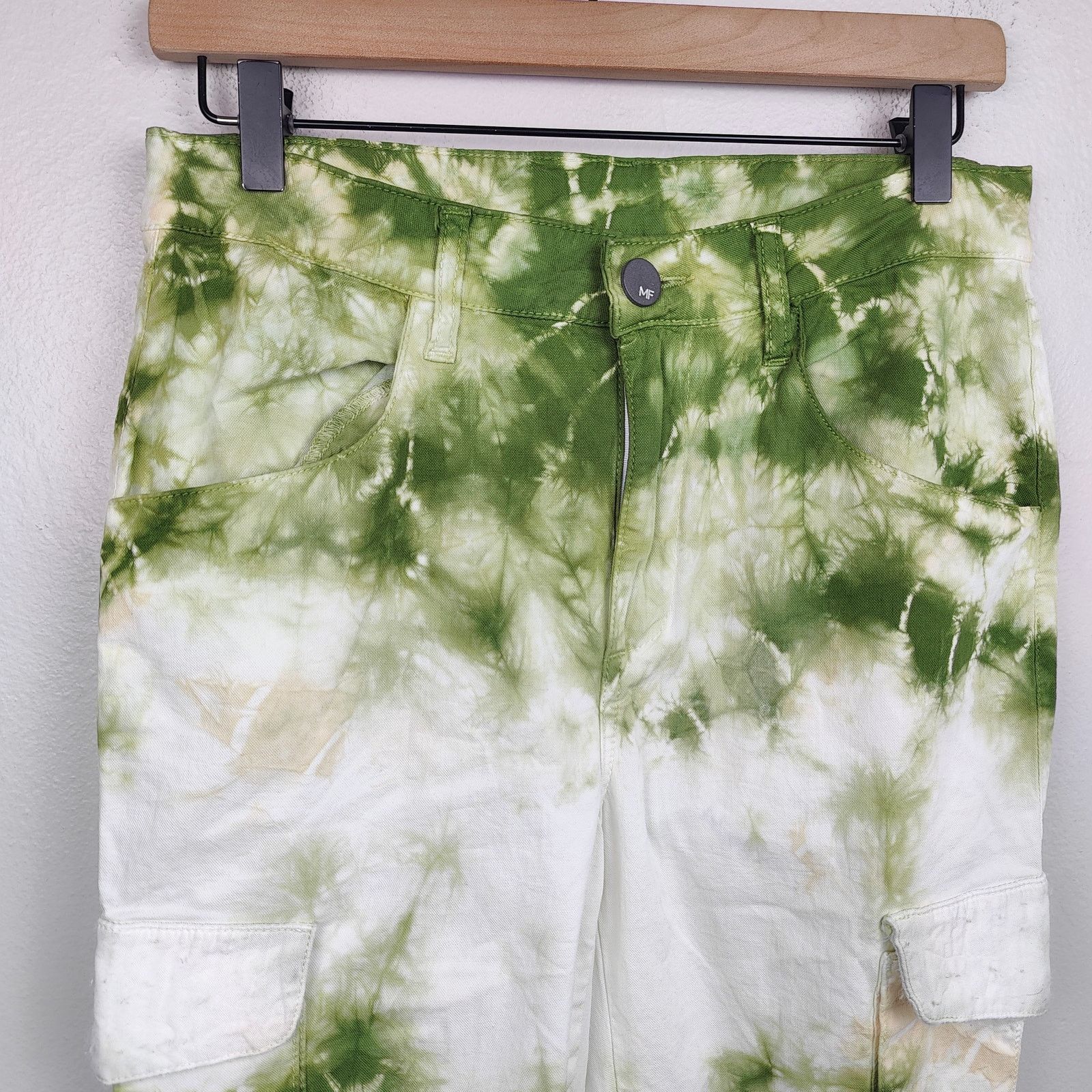 MONFRERE Monfrere Tie Dye Cargo Jeans Mens 30 White Green Size US 30 / EU 46 - 3 Thumbnail