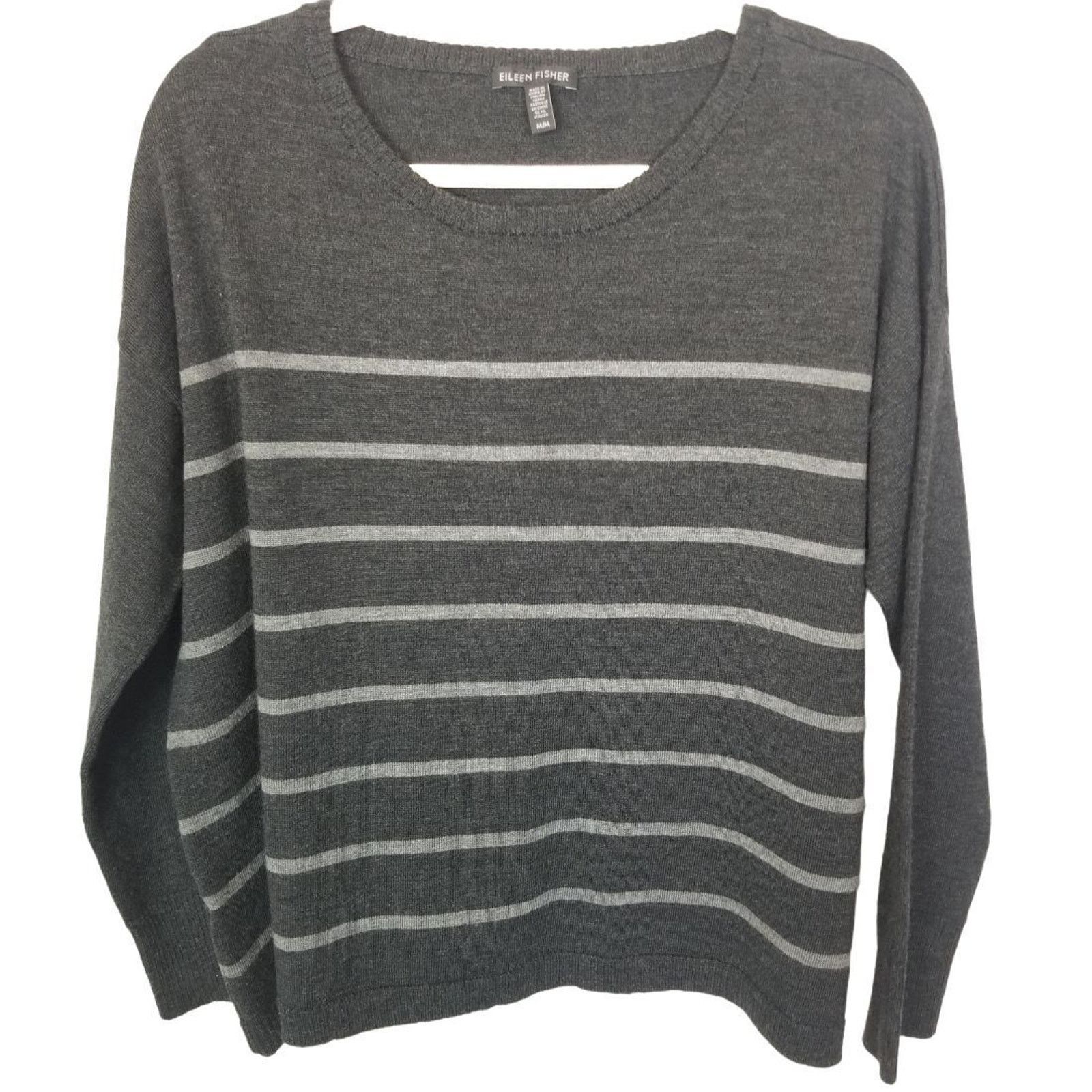 Eileen Fisher Eileen Fisher Merino Wool Sweater Striped Sz M Dark Academia Size M / US 6-8 / IT 42-44 - 1 Thumbnail