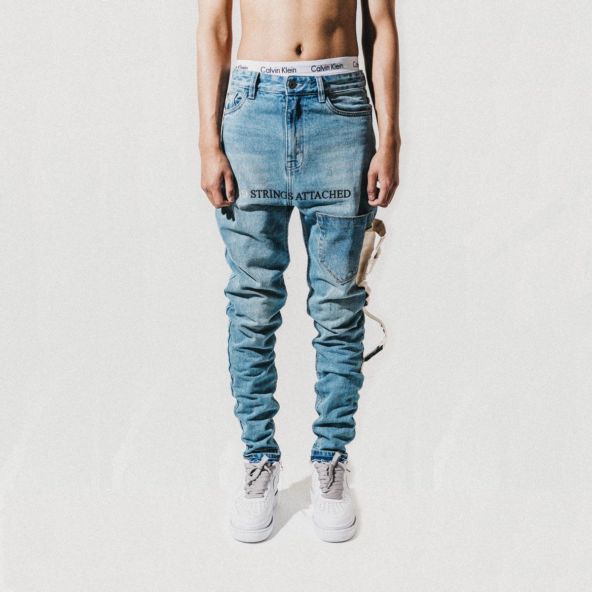 image of Val Kristopher Creme Pocket Jeans in Blue, Men's (Size 32)