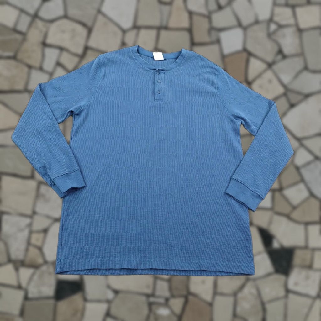The North Face North Face Shirt Mens 2XL Blue Waffle Knit Thermal Henley Long Sleeve Outdoors Size US XXL / EU 58 / 5 - 1 Thumbnail