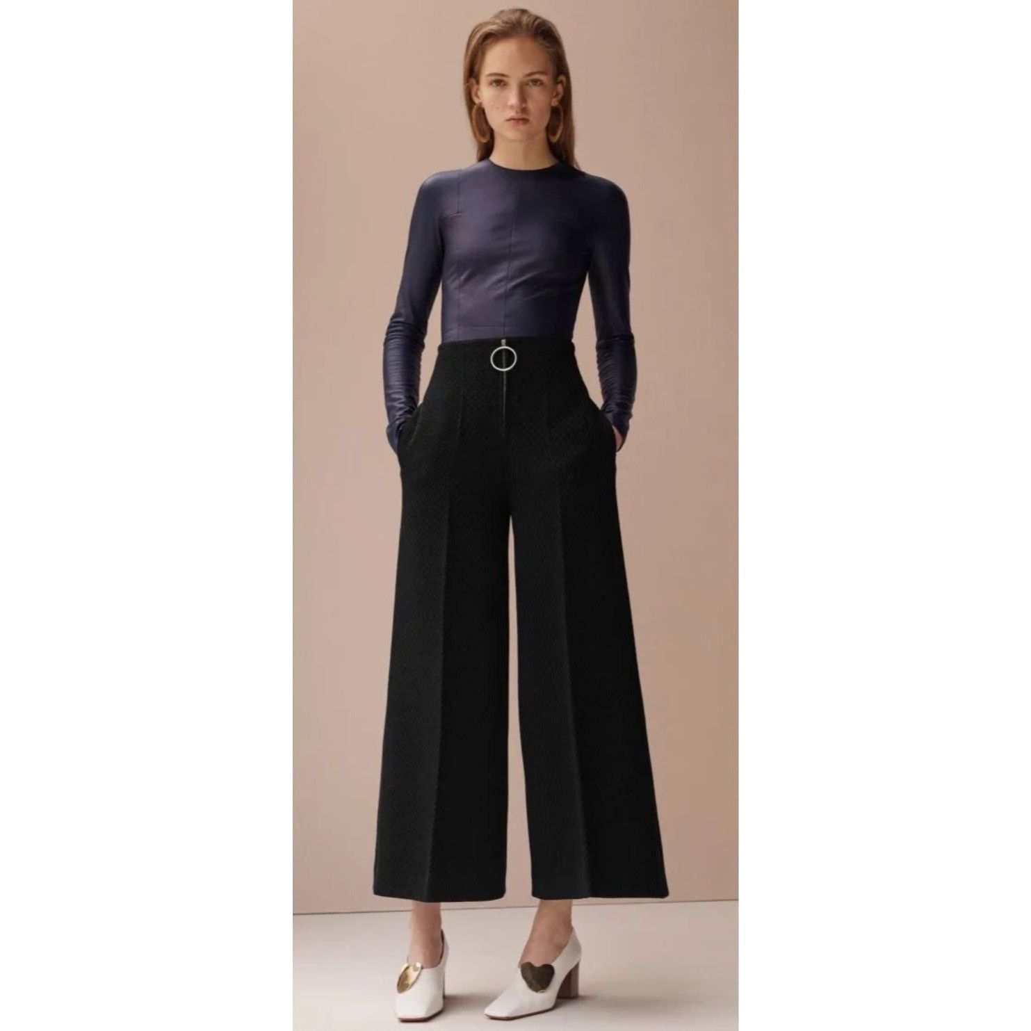 Celine Phoebe Philo Pre-Fall 2015 Black Corduroy Wide-Leg Pants Size 26" / US 2 / IT 38 - 1 Thumbnail