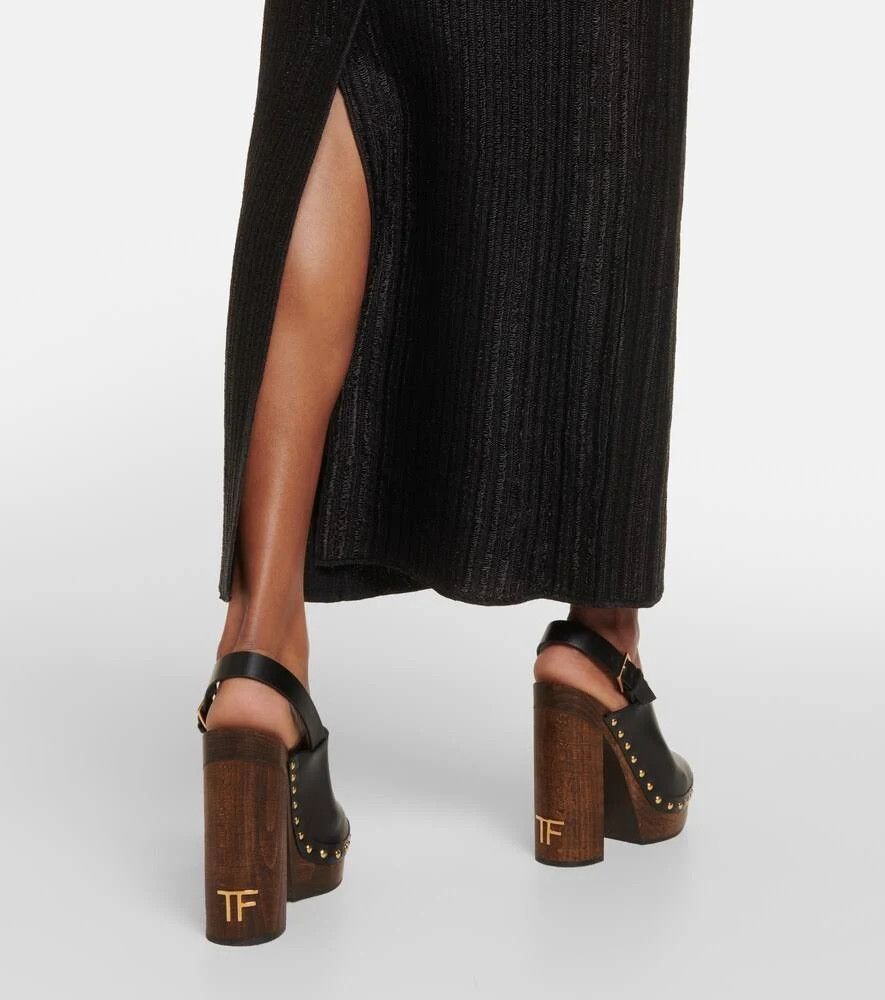 Tom Ford o1loc1c0924 W3108 Leather Clogs in Black Size US 7.5 / IT 37.5 - 3 Thumbnail