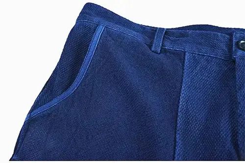 Japanese Brand 20SS Indigo Union Japan Handmade Dyed Sashiko Shorts Size US 32 / EU 48 - 4 Thumbnail