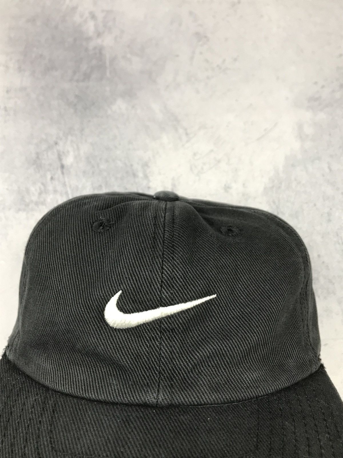Nike × Vintage Vintage Nike Center Logo Swoosh Cap Hat Adjustable Drill Size ONE SIZE - 5 Thumbnail