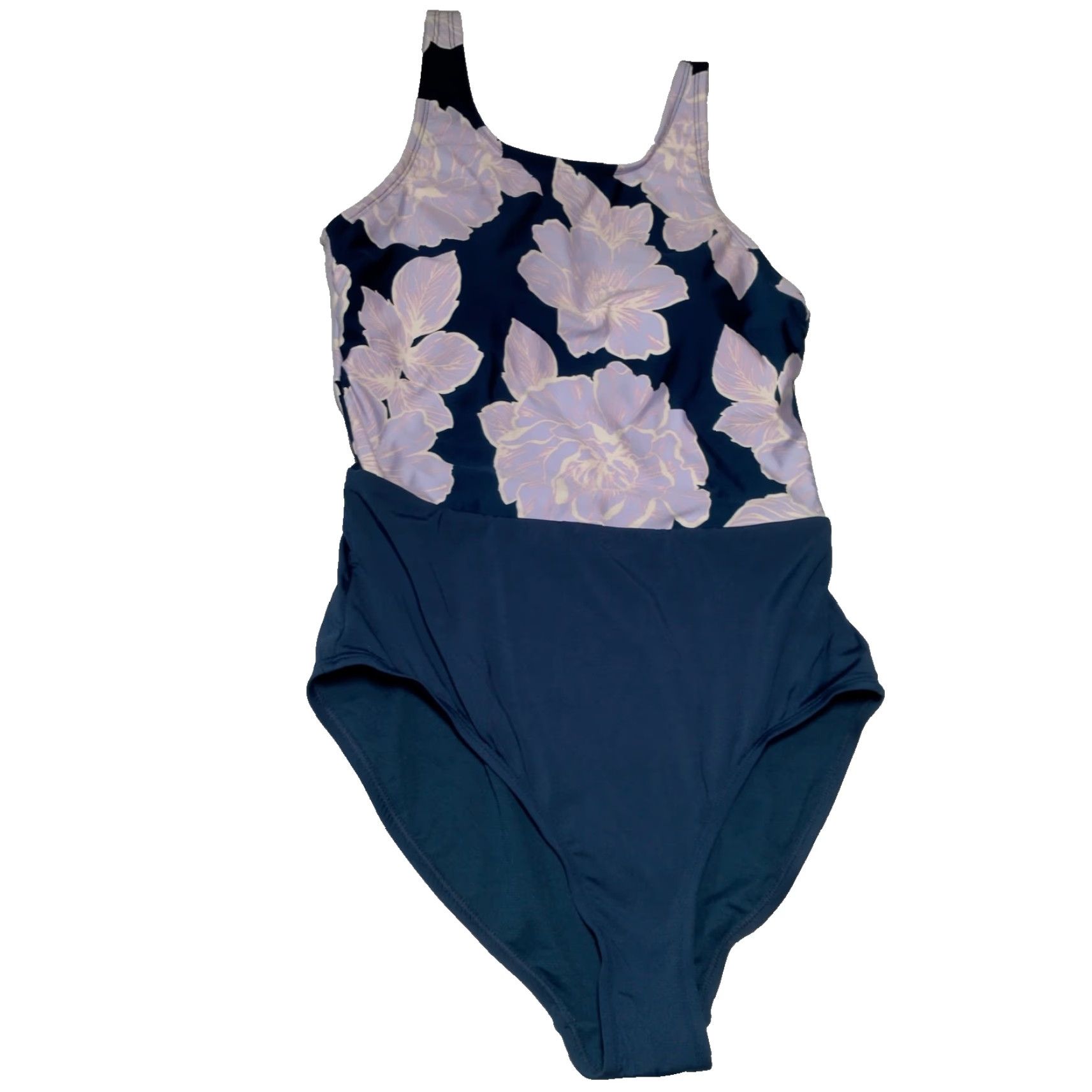Catalina Catalina Swimwear Bathing Suit One Piece Medium Blue Purple Floral Tank Swim Size M / US 6-8 / IT 42-44 - 3 Thumbnail