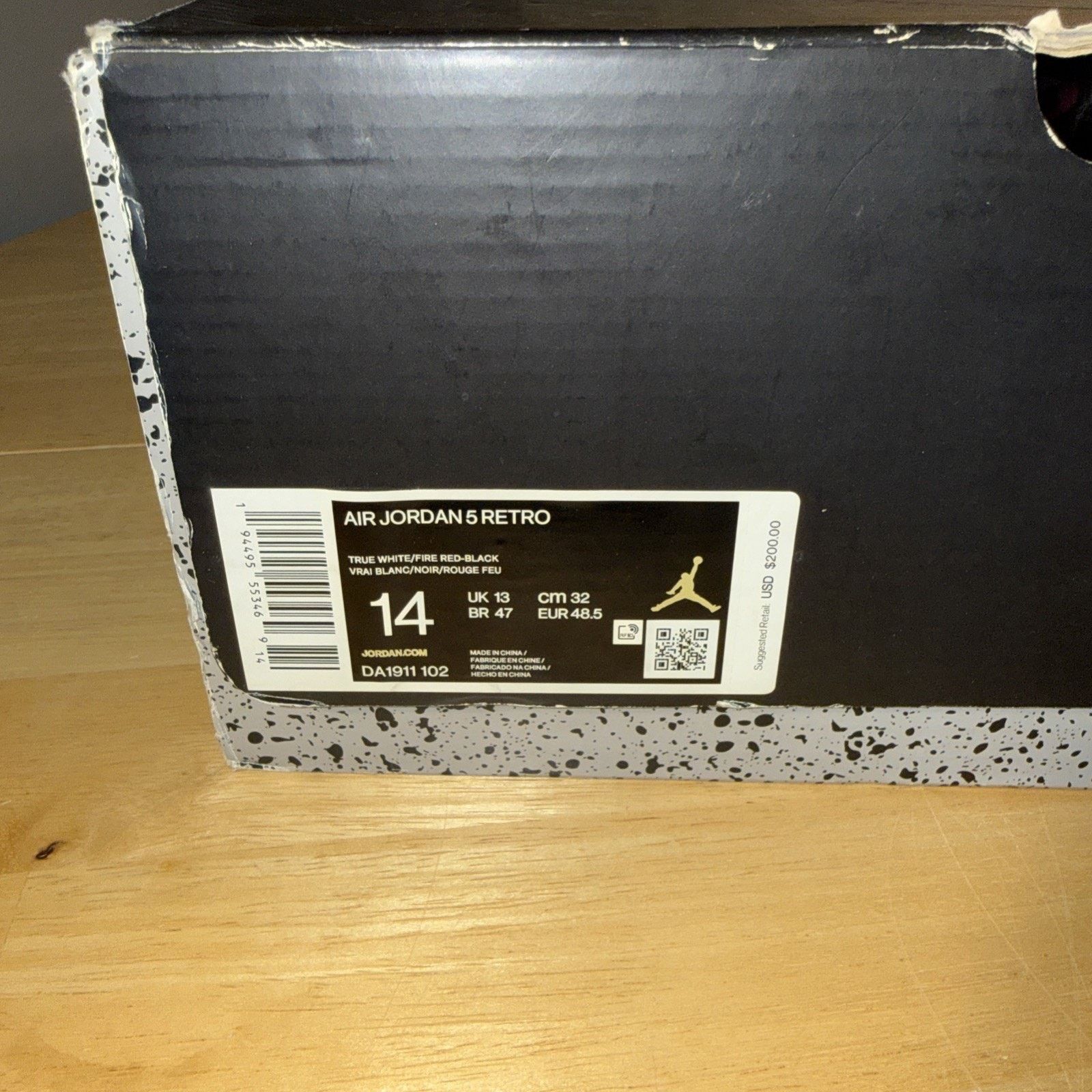Nike Size 14 - Air Jordan 5 Retro 2013 White Fire Red Size US 14 / EU 47 - 9 Thumbnail