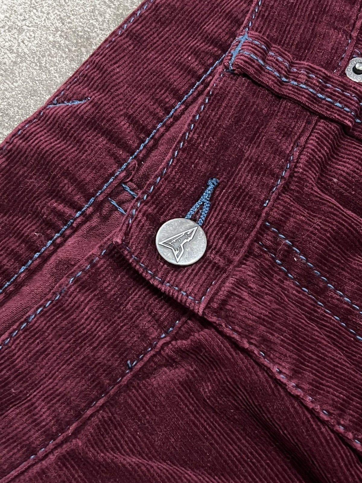 20471120 20471120 Hyoma ‘Blue Line’ Maroon Corduroy Trousers Pants Size US 29 - 7 Thumbnail