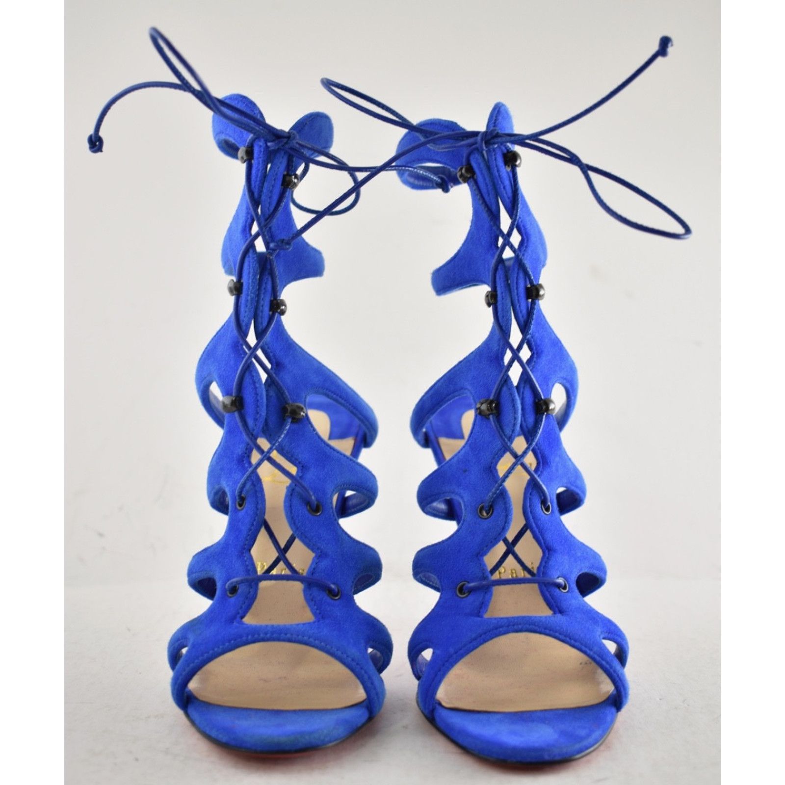 Christian Louboutin Christian Louboutin Amazoulo 100 Electric Lace Up Sandal 35 Size US 5 / IT 35 - 10 Thumbnail