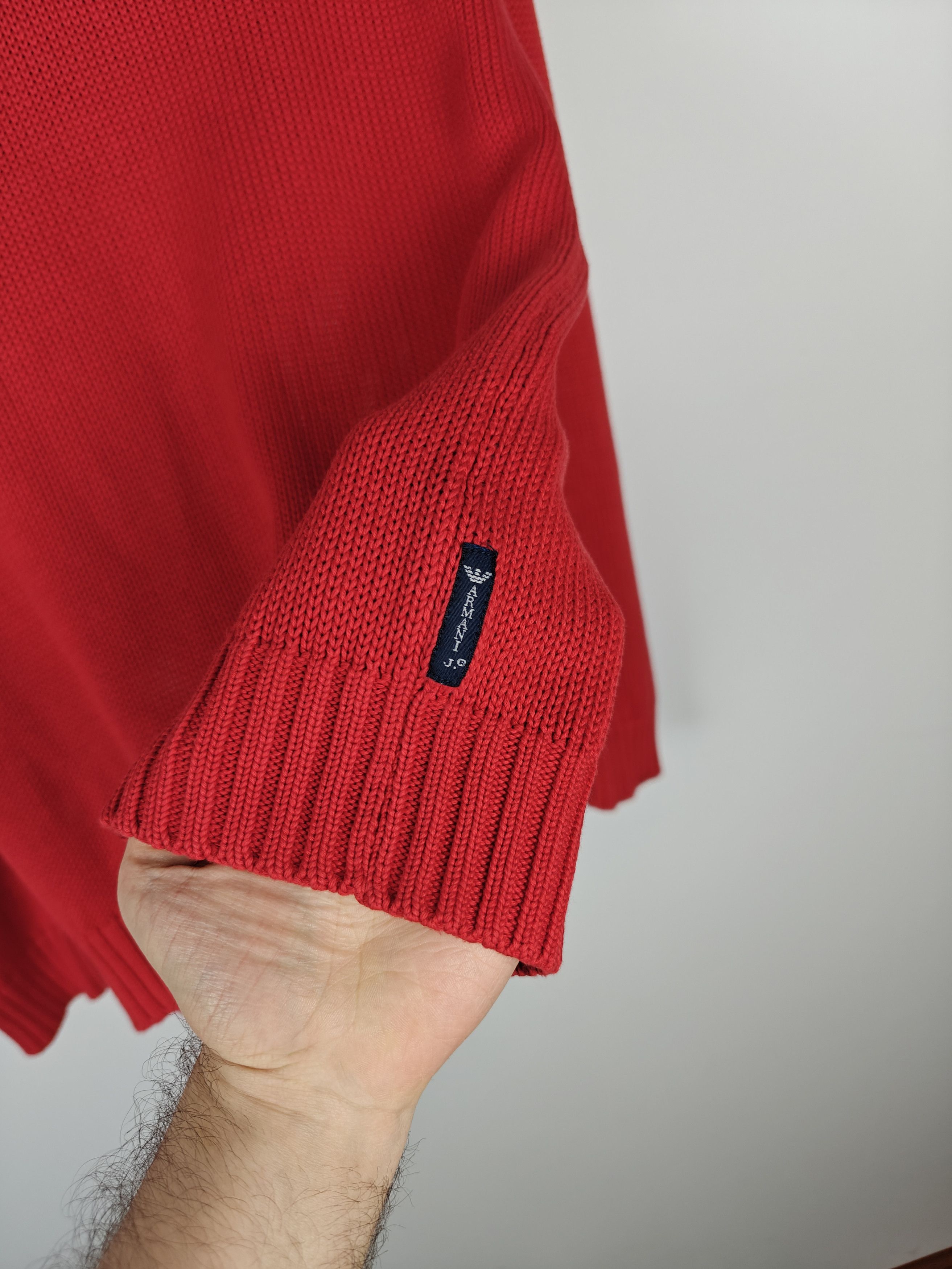 Armani Armani Jeans Sweater Knit VTG Pullover V-Neck Red size M Size US M / EU 48-50 / 2 - 8 Thumbnail