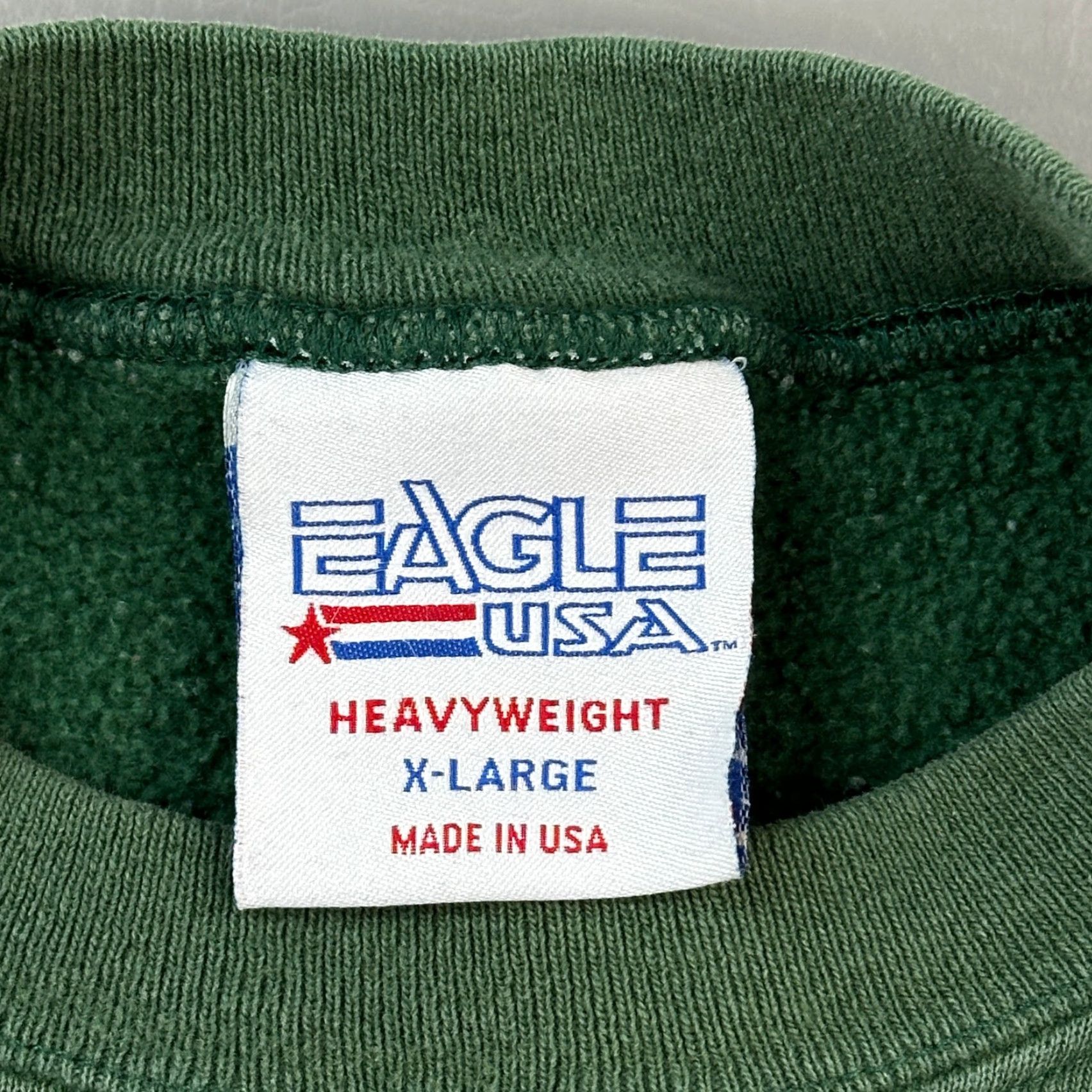 Vintage VINTAGE Eagle USA Sweatshirt Mens XL Green Heavyweight Crewneck Pullover USA Y2K Size US XL / EU 56 / 4 - 6 Thumbnail